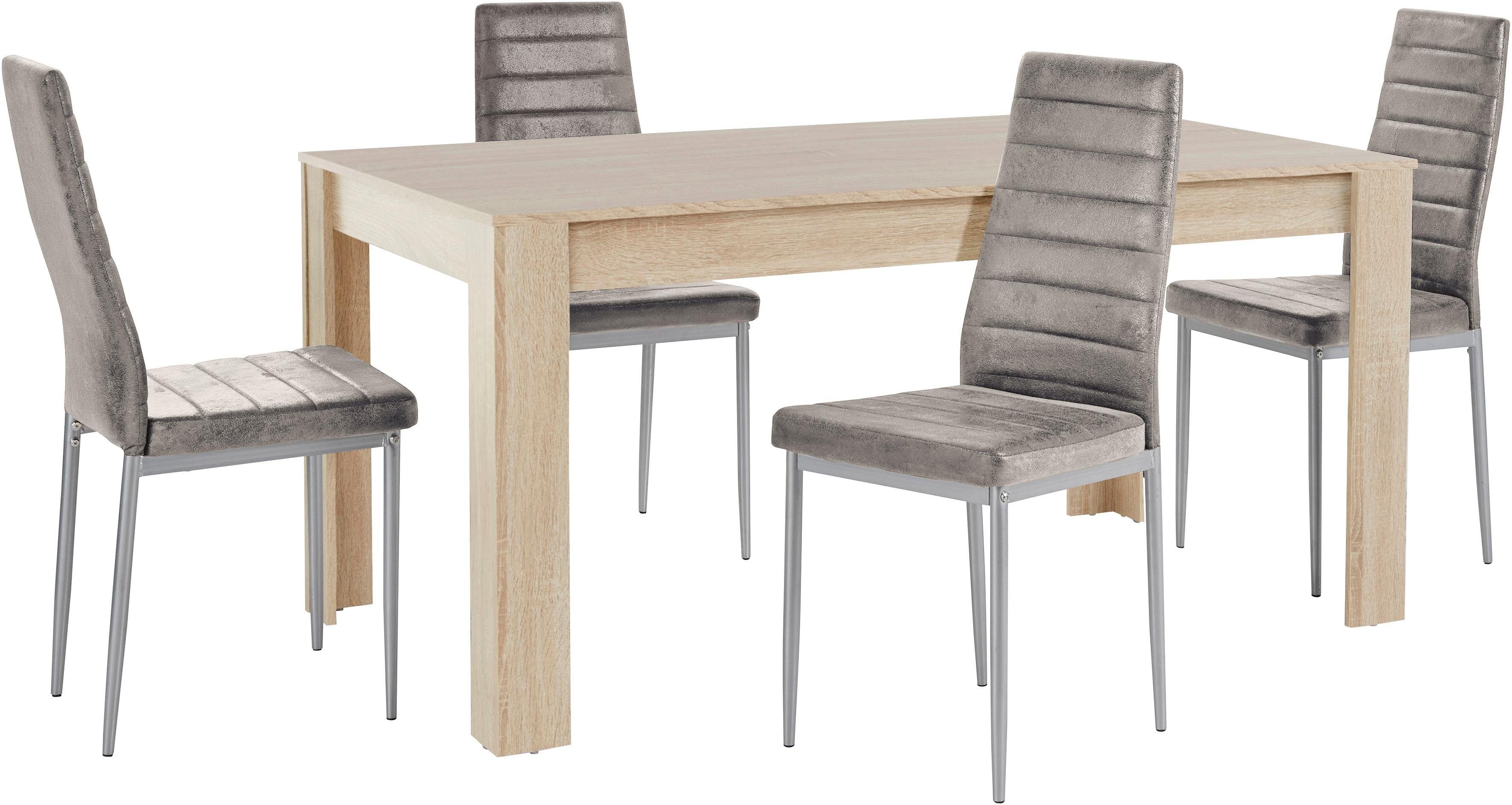 INOSIGN Eethoek Lynn160/Kate Tafel met 4 Stoelen, Belastbaarheid 120 KG (set, 5-delig)