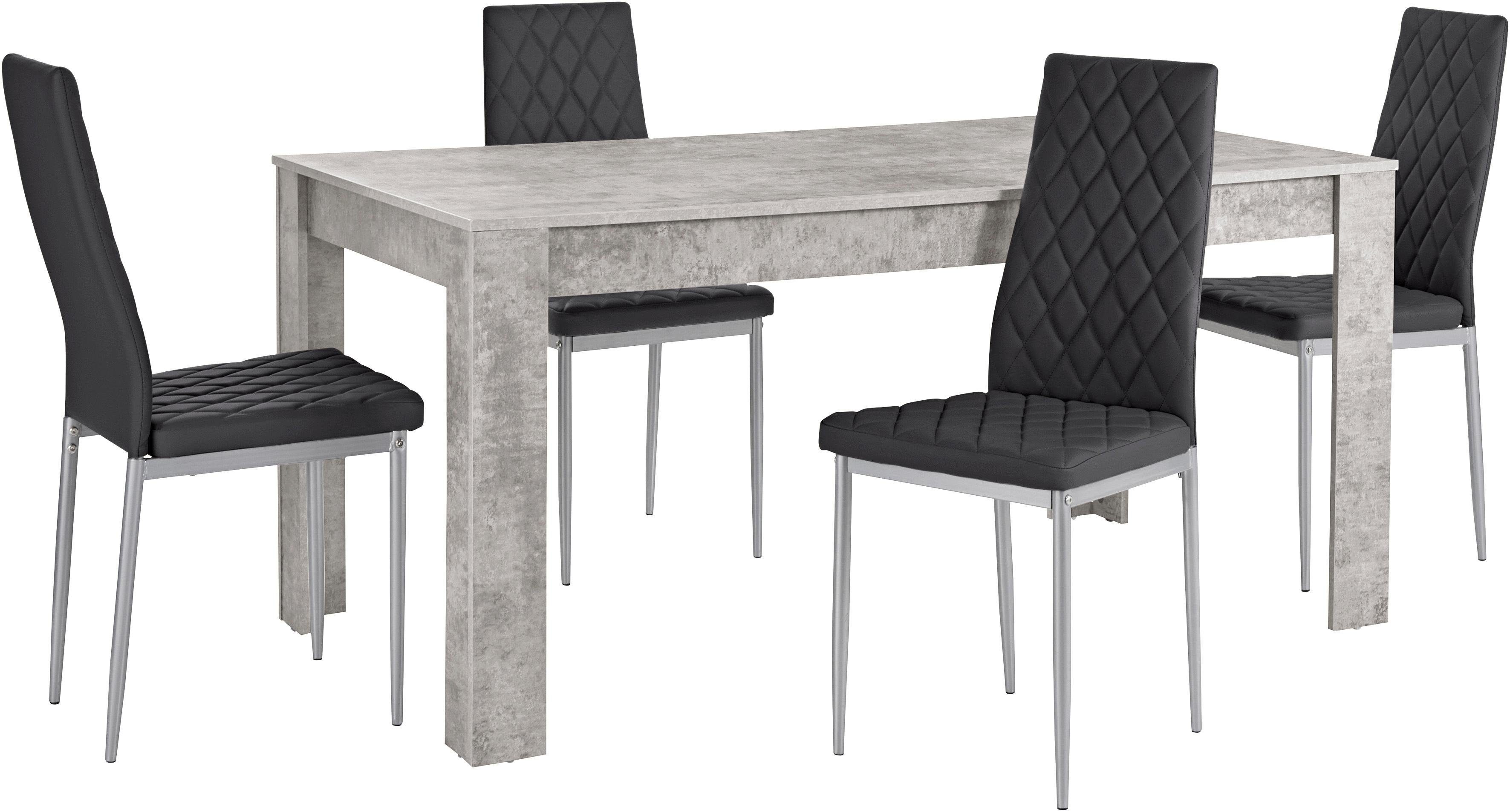 INOSIGN Eethoek Lynn160/Brooke Tafel met 4 stoelen (set, 5-delig)
