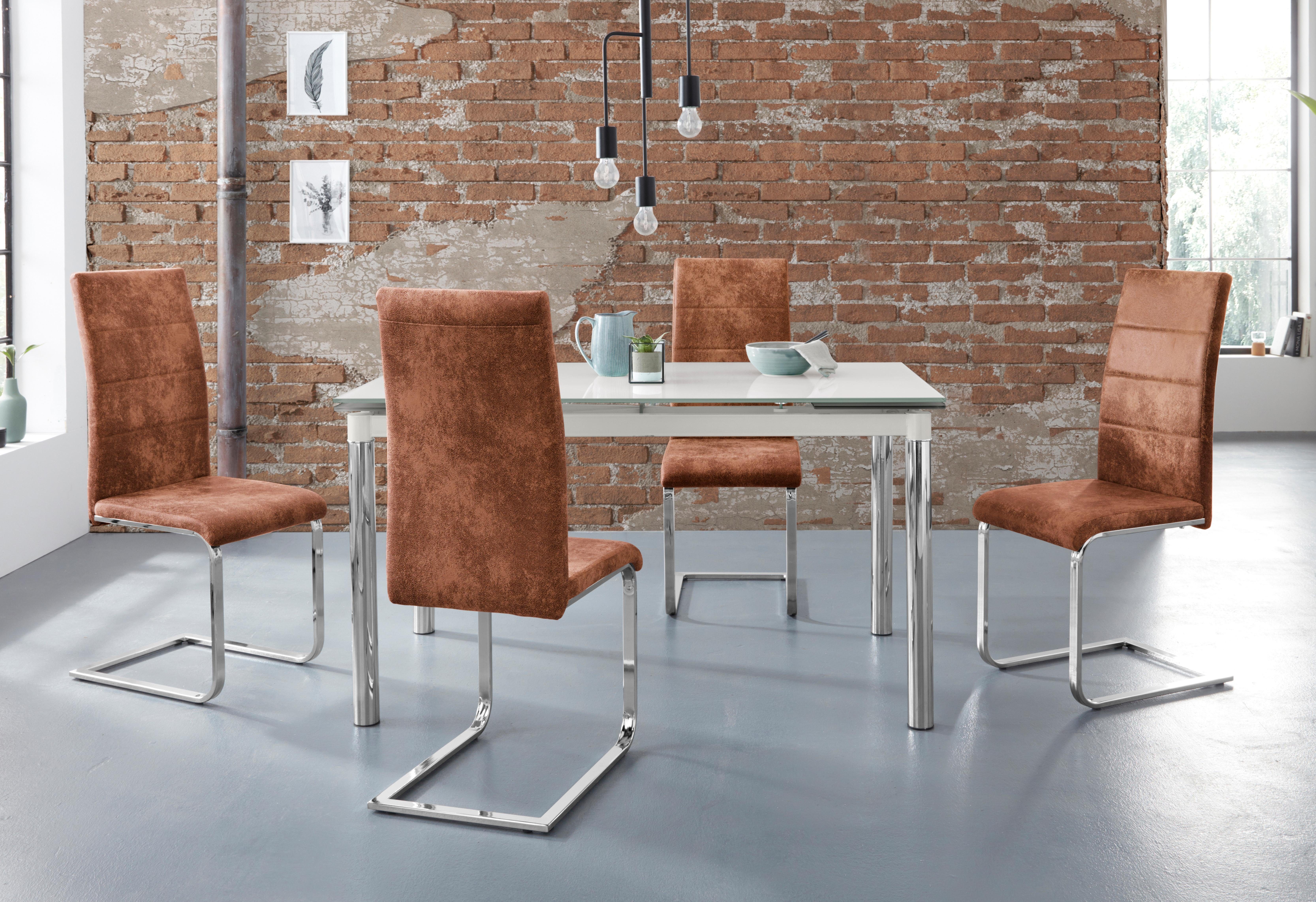 my home Eethoek Nelson-Cosy met 4 stoelen, tafel uittrekbaar, breedte 140-200 cm (set, 5-delig)