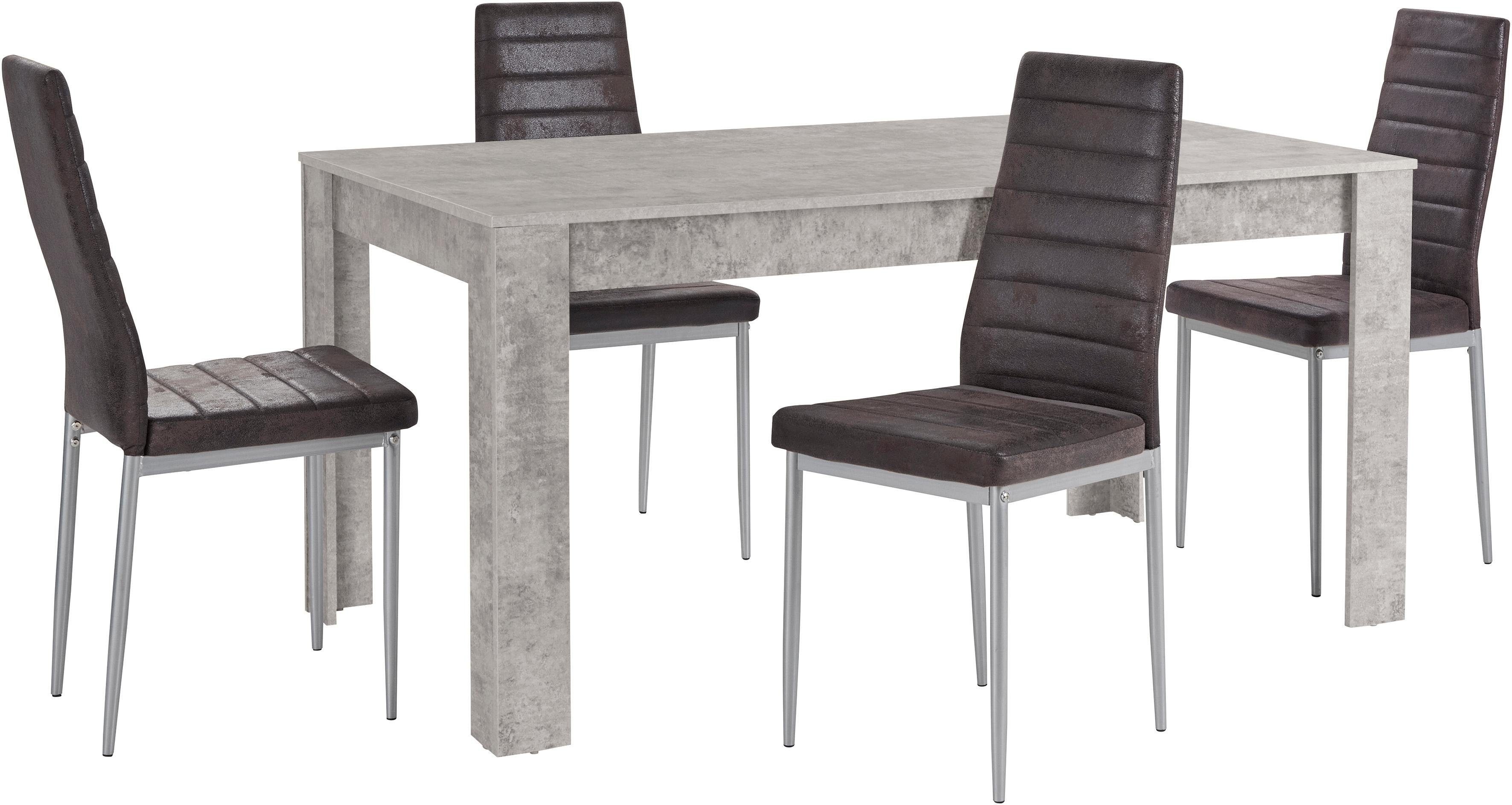INOSIGN Eethoek Lynn160/Kate Tafel met 4 Stoelen, Belastbaarheid 120 KG (set, 5-delig)