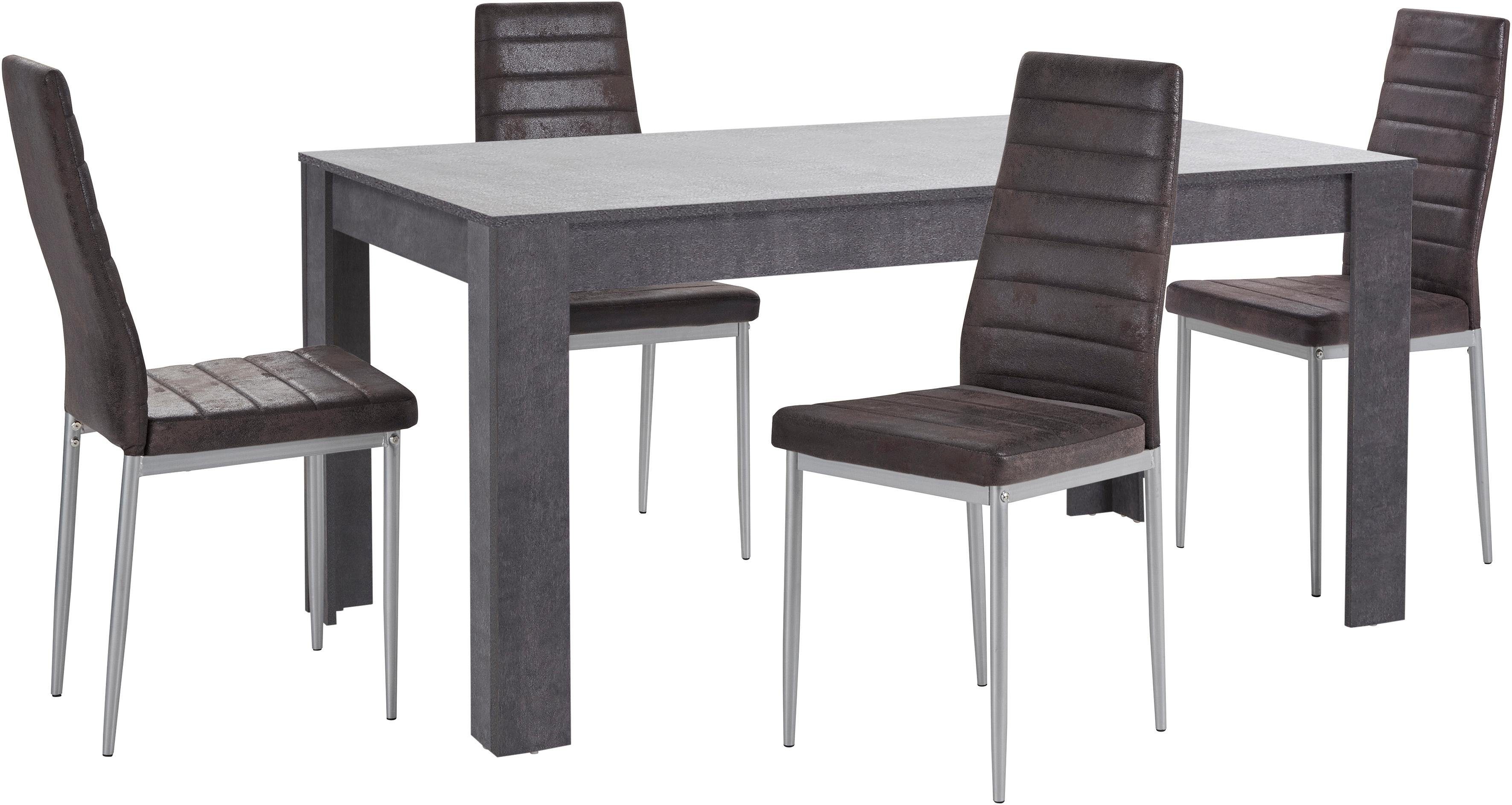 INOSIGN Eethoek Lynn160/Kate Tafel met 4 stoelen (set, 5-delig)