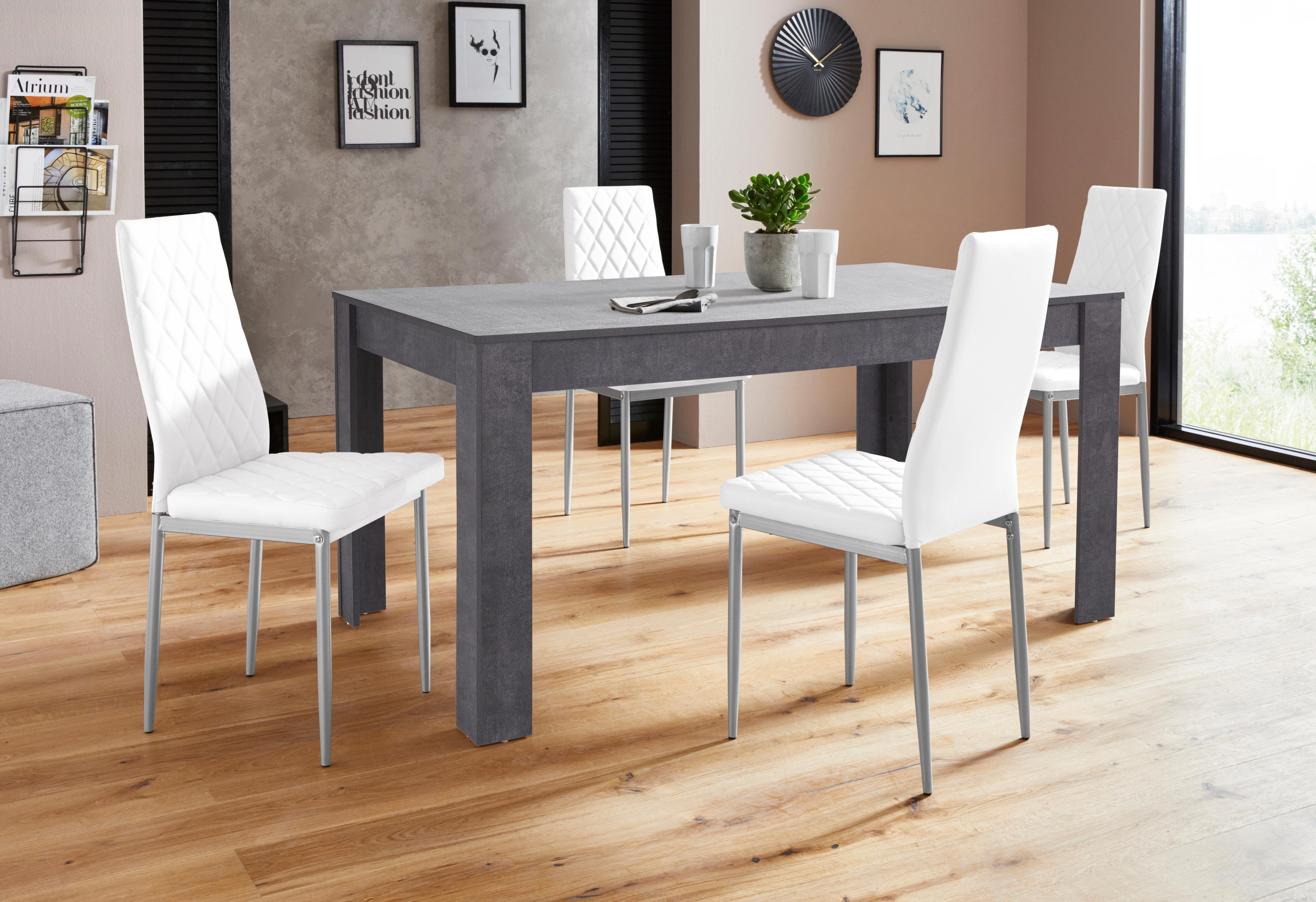 INOSIGN Eethoek Lynn160/Brooke Tafel met 4 stoelen (set, 5-delig) eethoeken wit