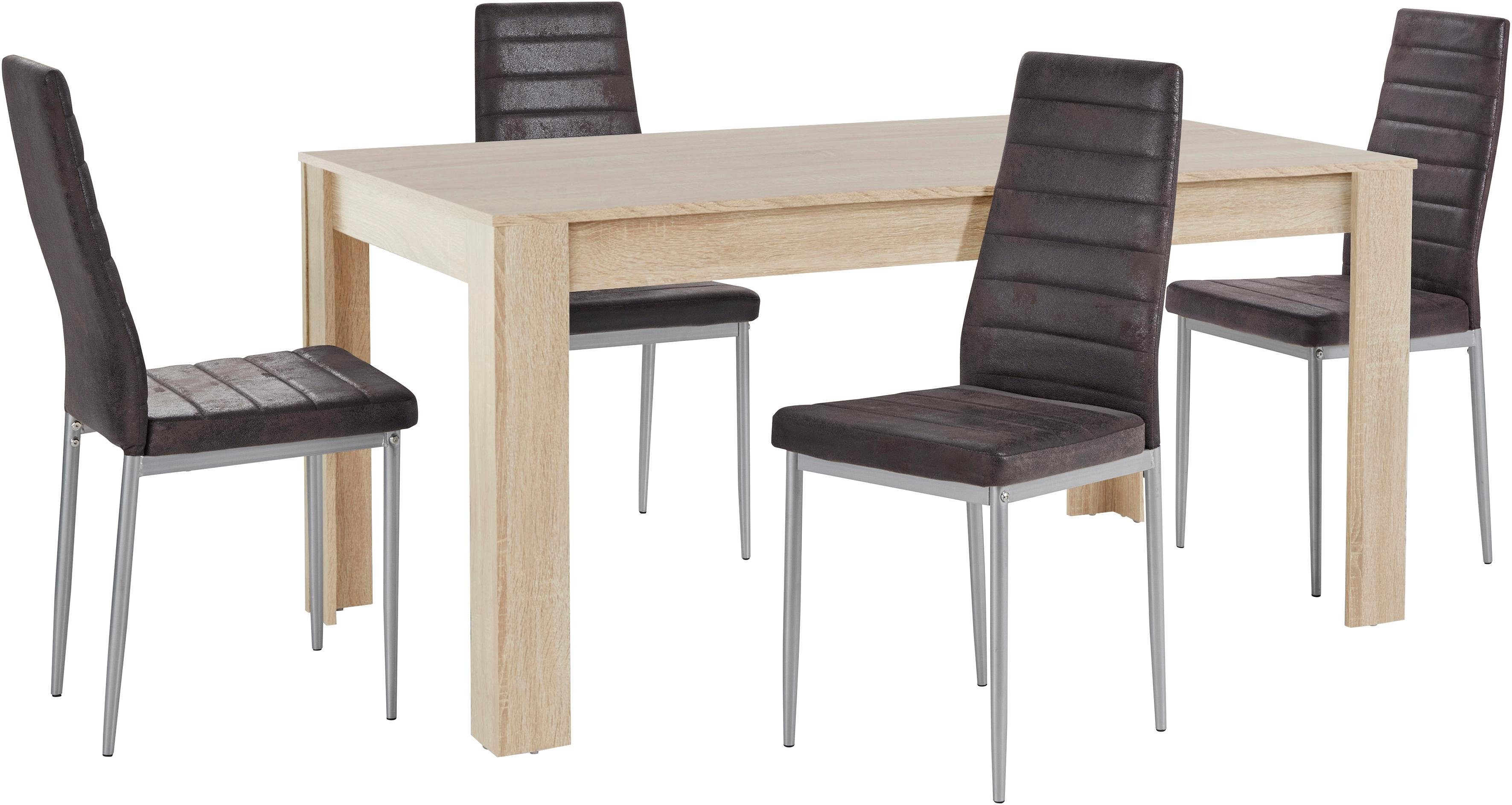 INOSIGN Eethoek Lynn160/Kate Tafel met 4 Stoelen, Belastbaarheid 120 KG (set, 5-delig)