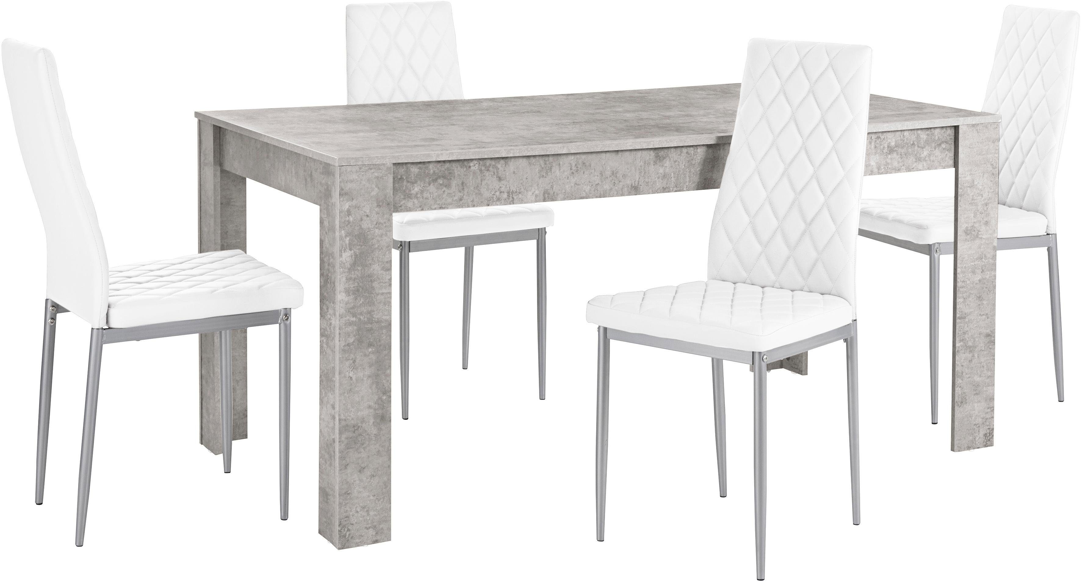 INOSIGN Eethoek Lynn160/Brooke Tafel met 4 stoelen (set, 5-delig)