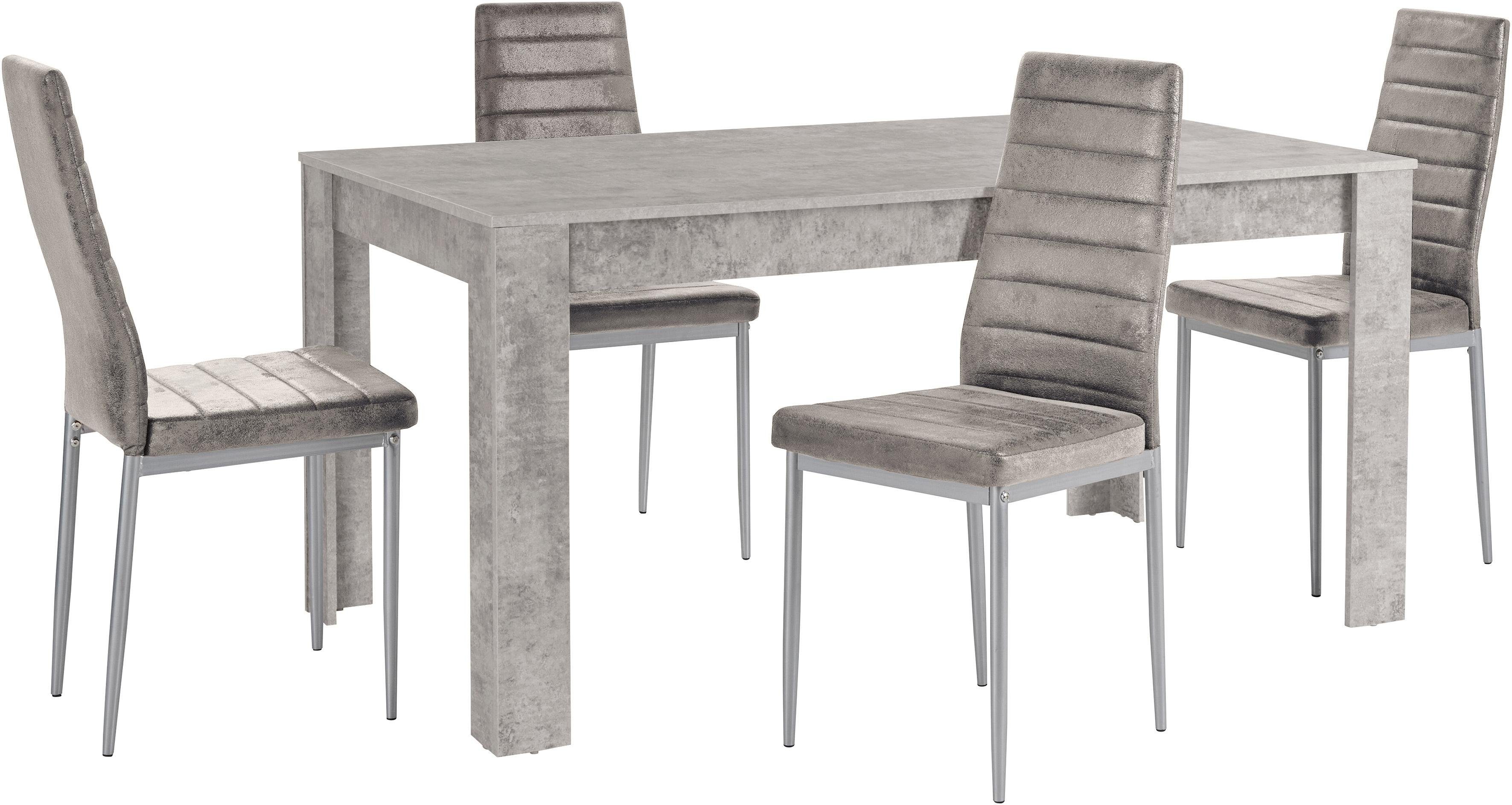 INOSIGN Eethoek Lynn160/Kate Tafel met 4 Stoelen, Belastbaarheid 120 KG (set, 5-delig)