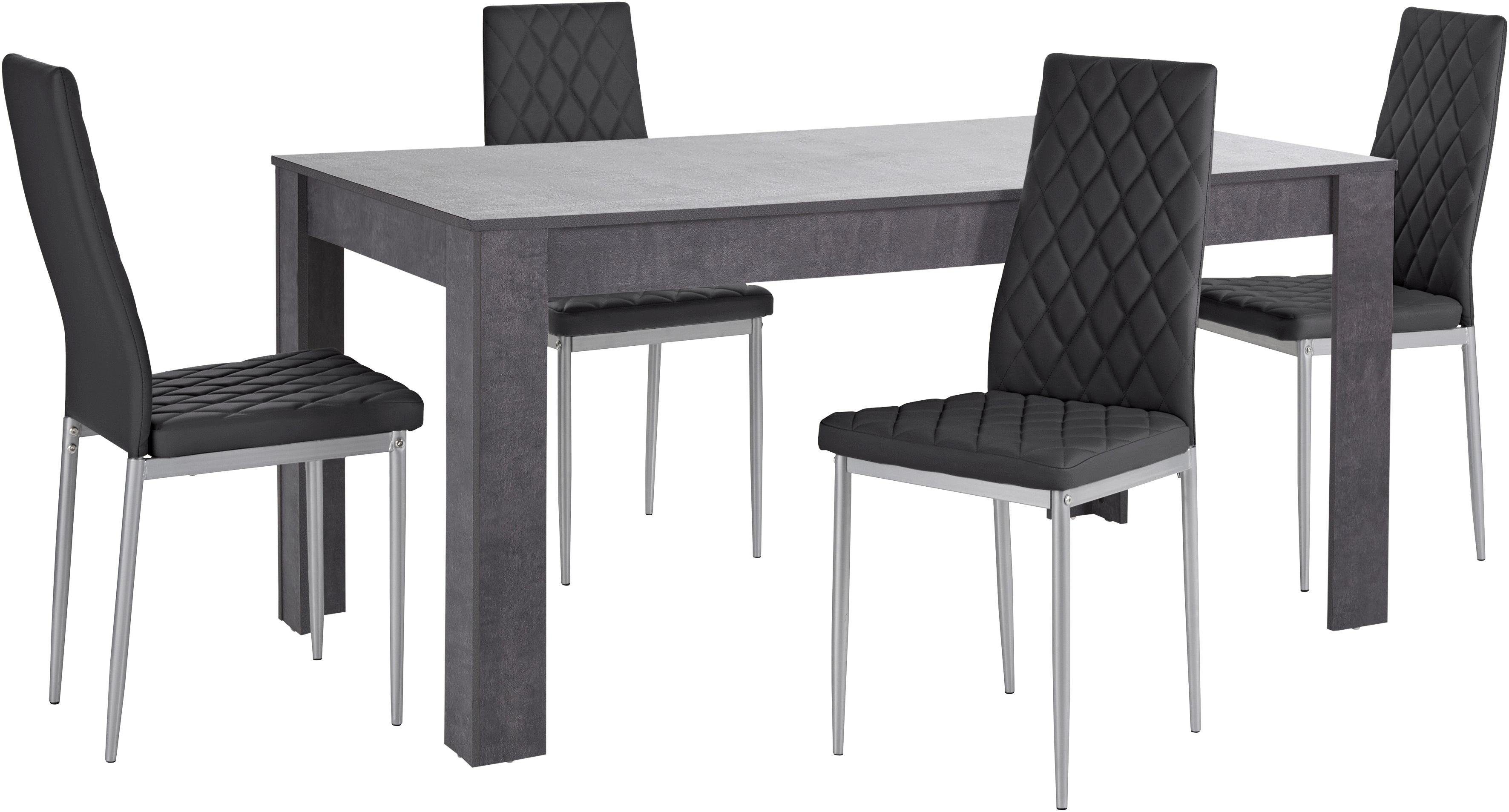 INOSIGN Eethoek Lynn160/Brooke Tafel met 4 stoelen (set, 5-delig)