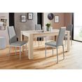 my home eethoek lynn160-brooke tafel met 4 stoelen (set, 5-delig) grijs