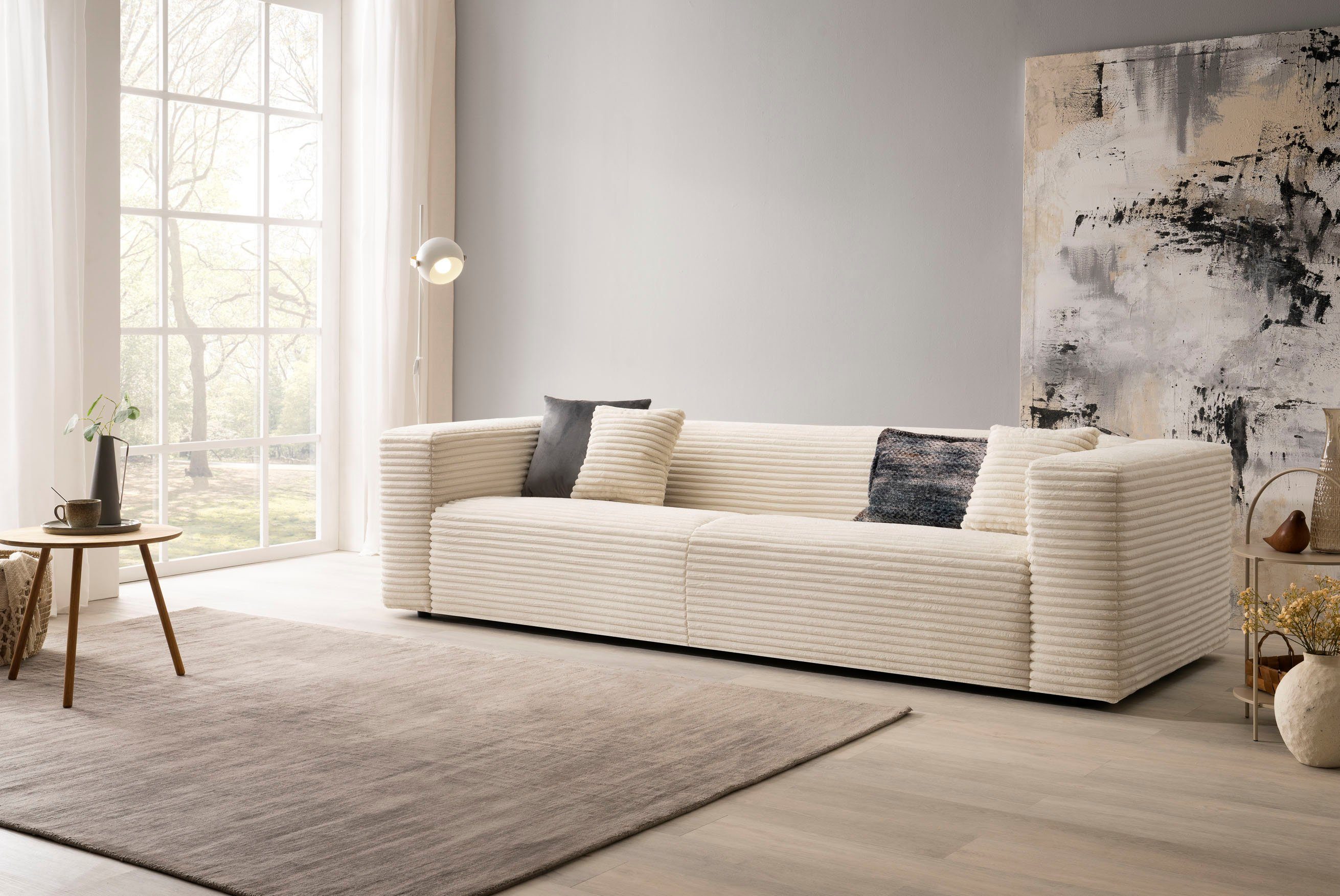 andas 3-zitsbank BAKELS, bank in cord of bouclé stof, sofa in modern ontwerp