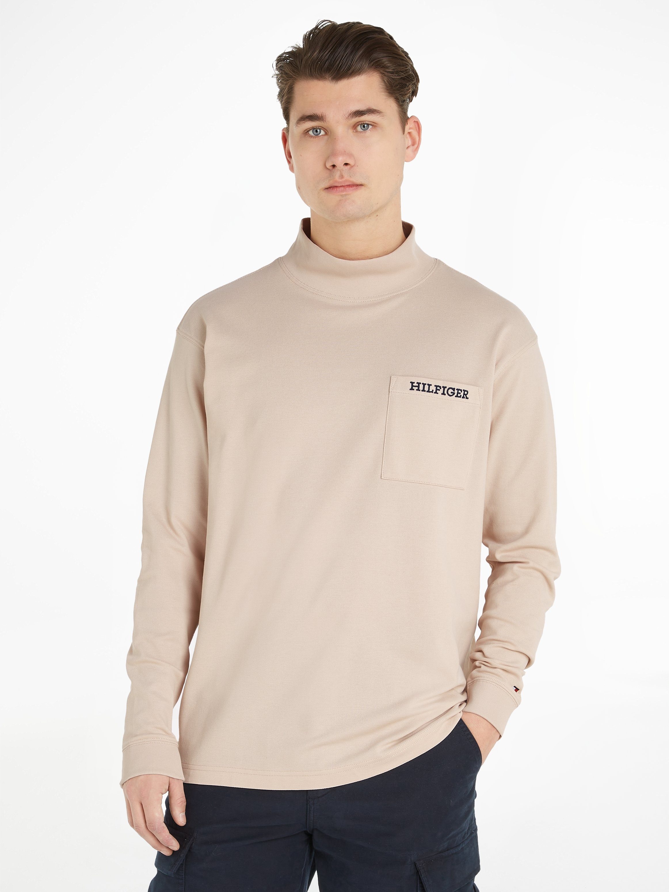 Tommy Hilfiger Shirt met lange mouwen MONOTYPE PIQUE POCKET LS TEE