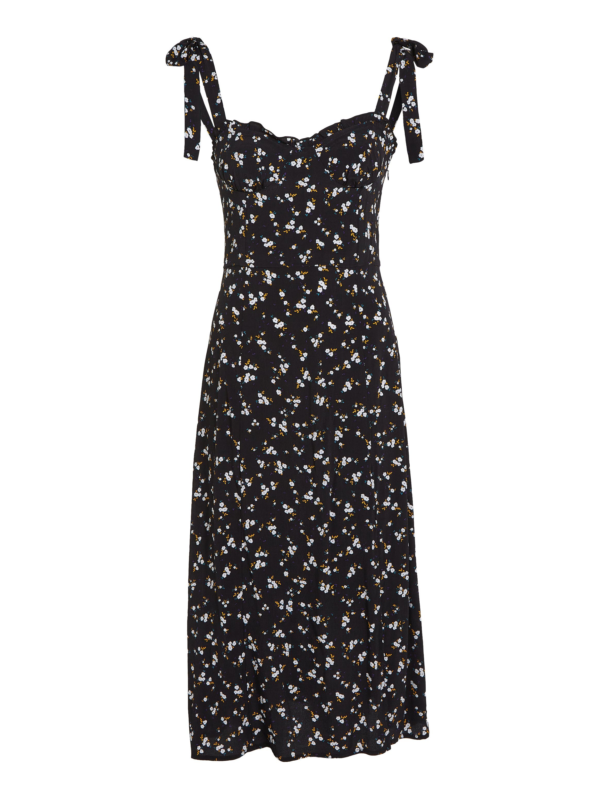 TOMMY JEANS Blousejurk TJW MIDI FLORAL RUFFLE DRESS
