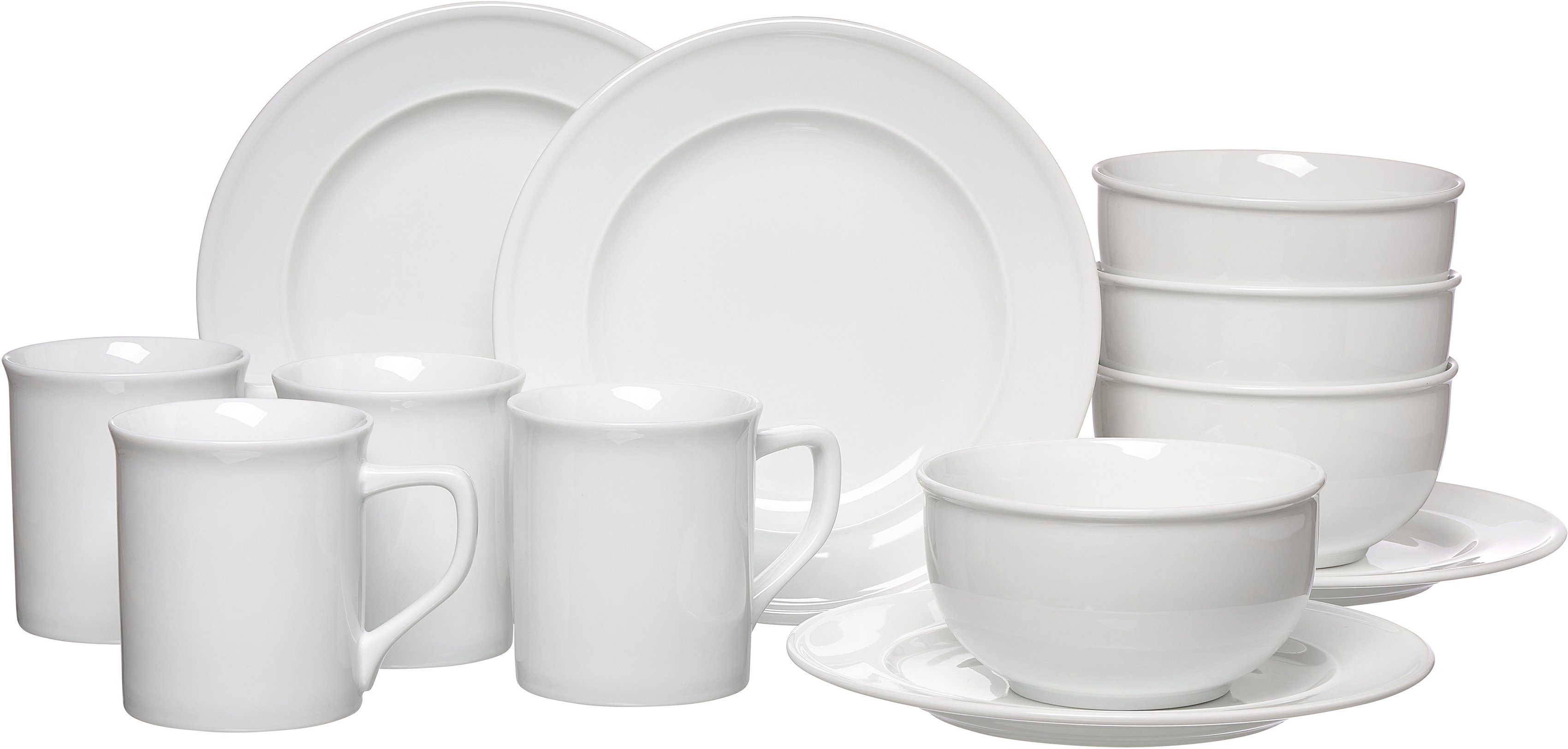 Ritzenhoff & Breker Ontbijtserviesset Servies, Simple (bord, schaal, koffiebeker) (set, 12-delig) serviezen wit