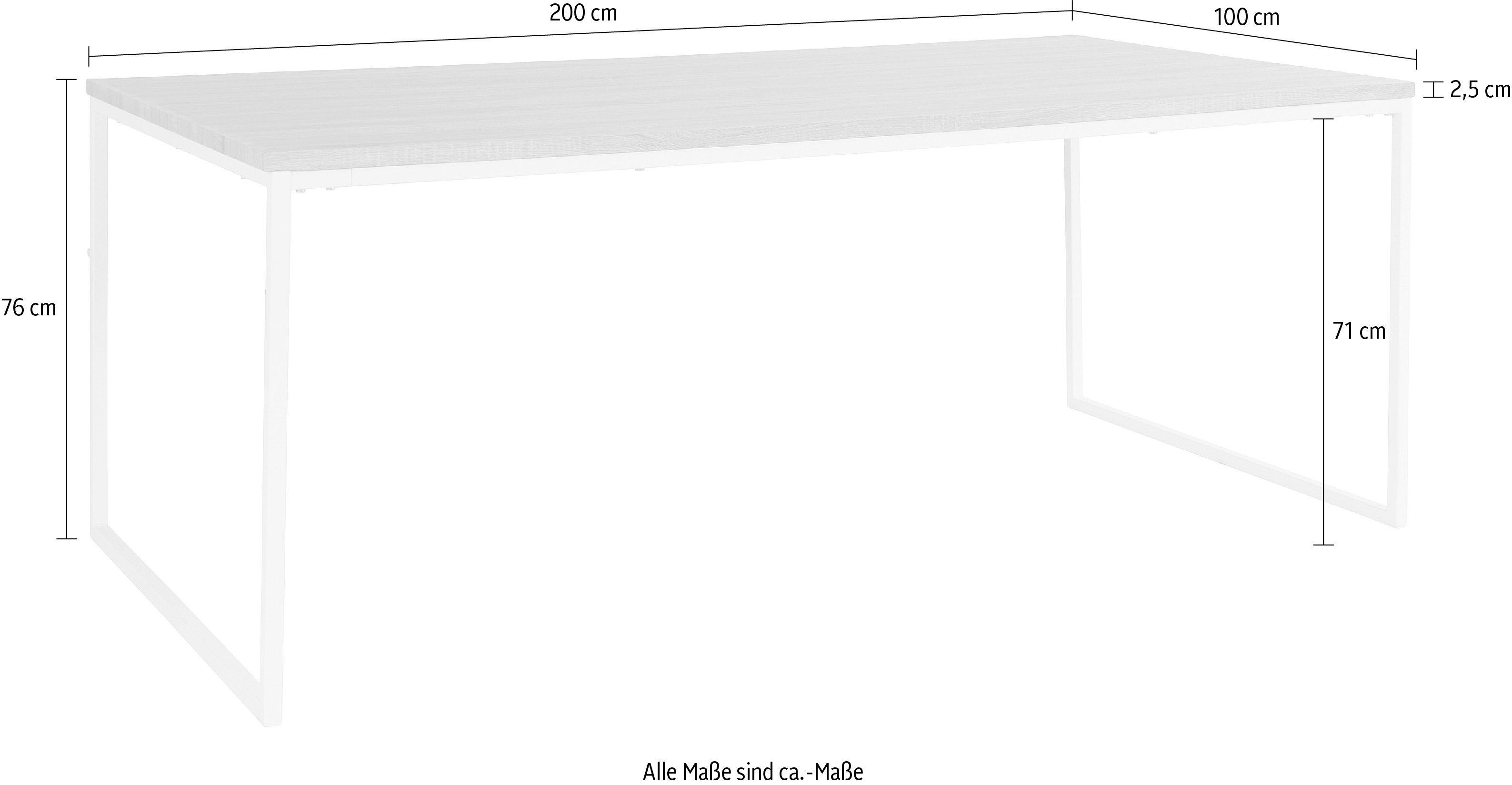 andas Eettafel Hulsig met tafelblad in een hout-look en voelbare structuur, hoogte 76 cm (1 stuk)