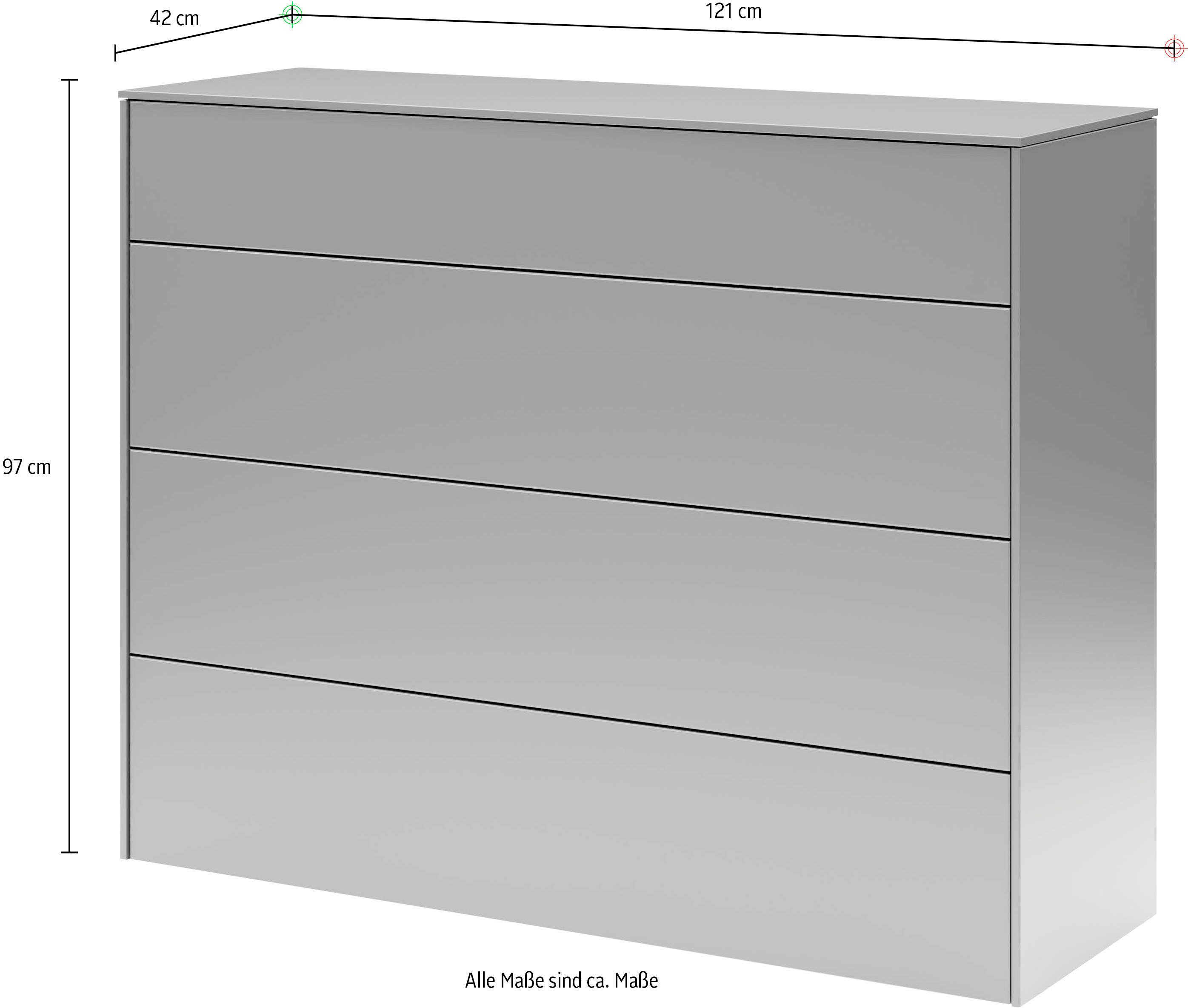 set one by Musterring Kast Riverside Grifflos met push-to-open functie, in 2 kleuren verkrijgbaar