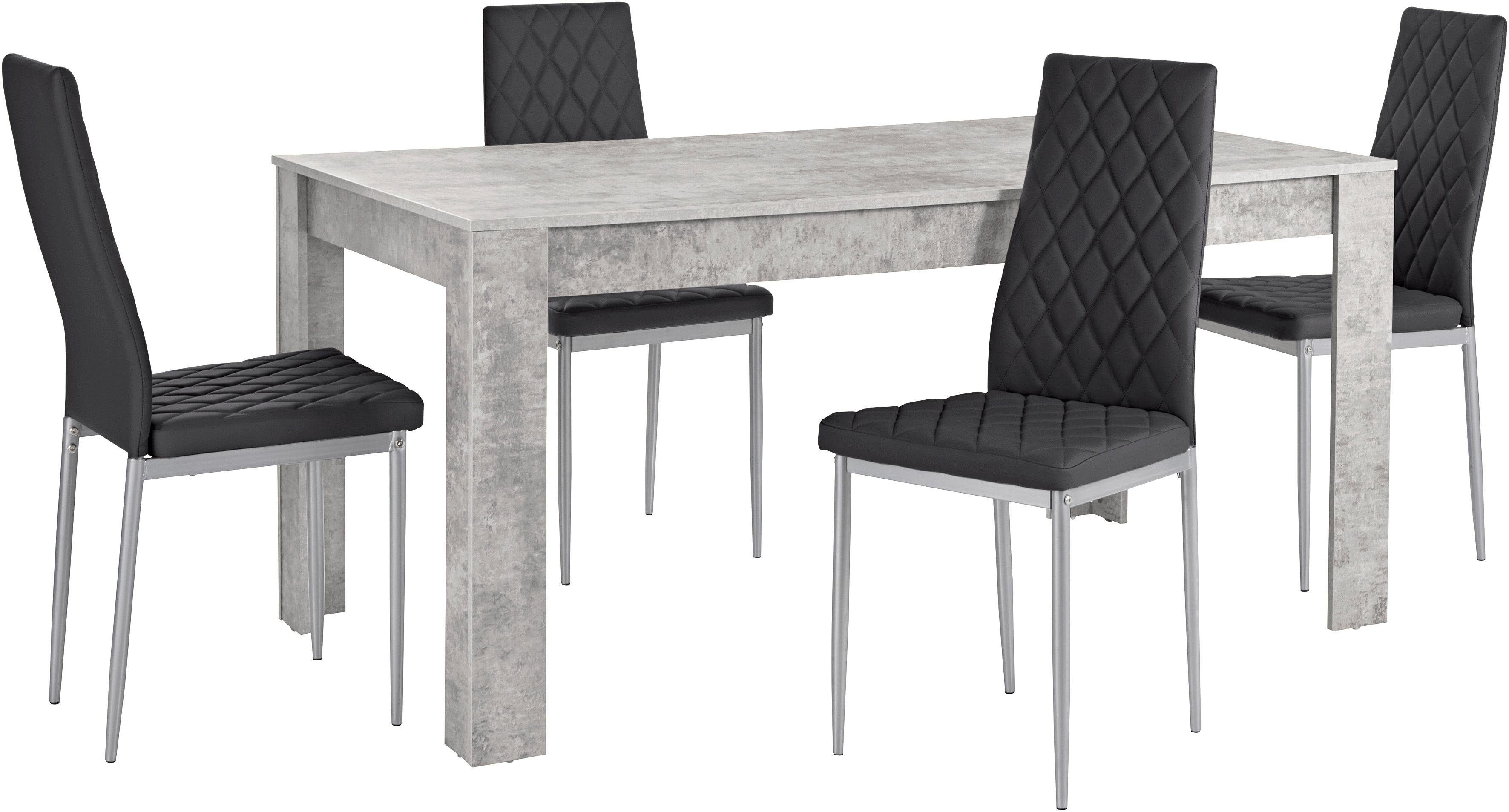 INOSIGN Eethoek Lynn160/Brooke Tafel met 4 stoelen (set, 5-delig)