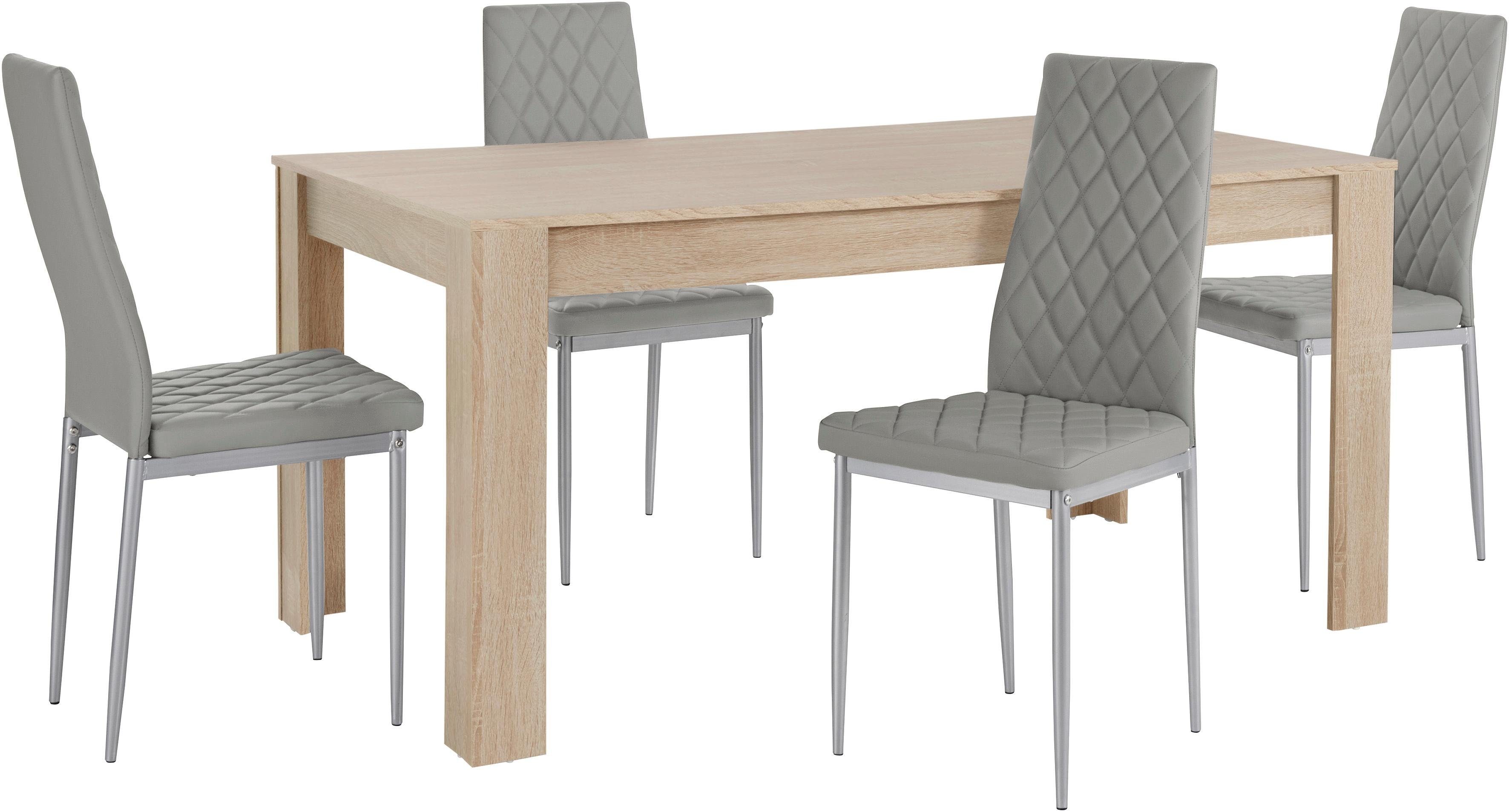 INOSIGN Eethoek Lynn160/Brooke Tafel met 4 stoelen (set, 5-delig)