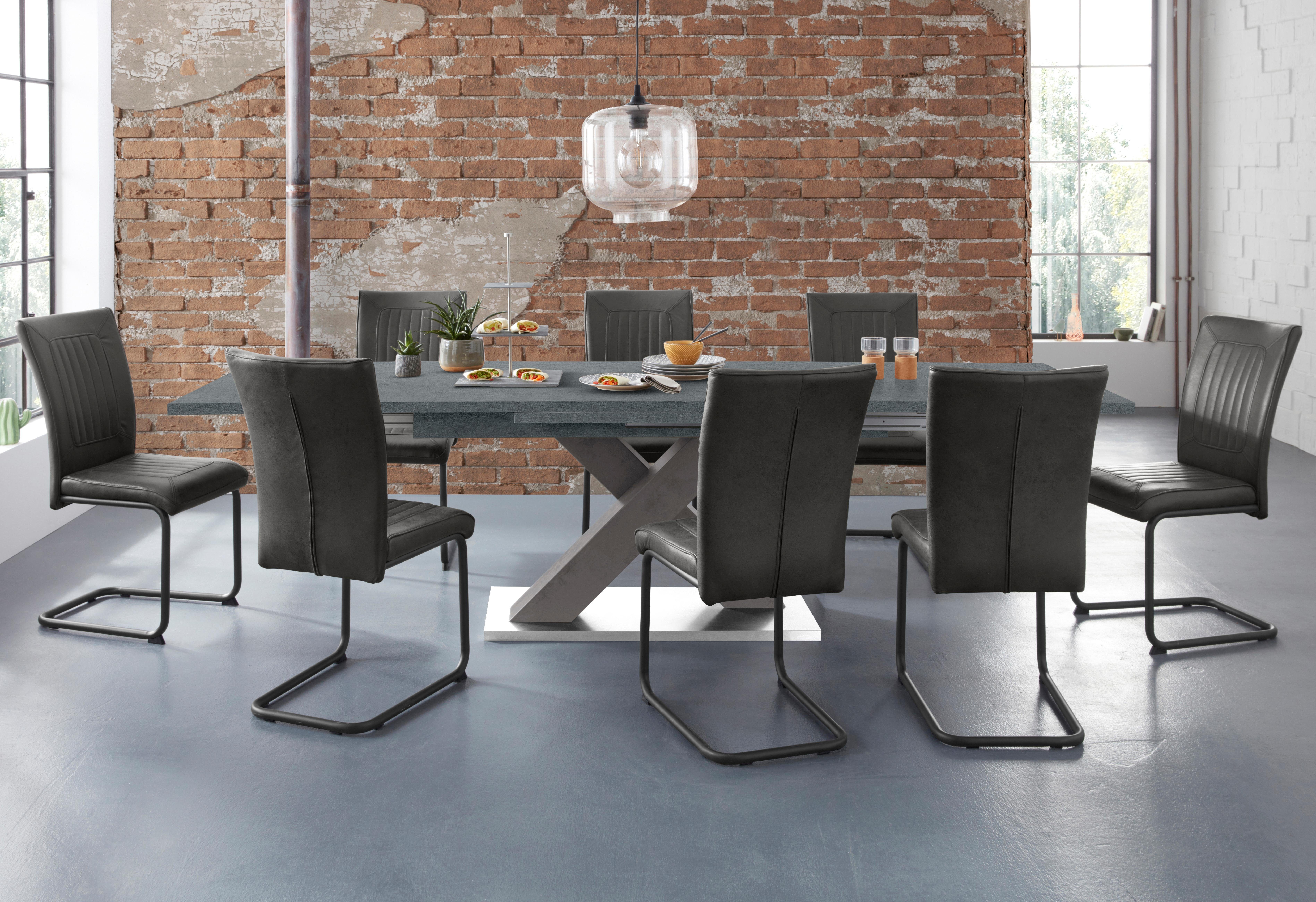 Mäusbacher Eettafel Comfort tafel TOPSELLER! Mäusbacher eettafel met X-frame en voetplaat. Breedte 160-260