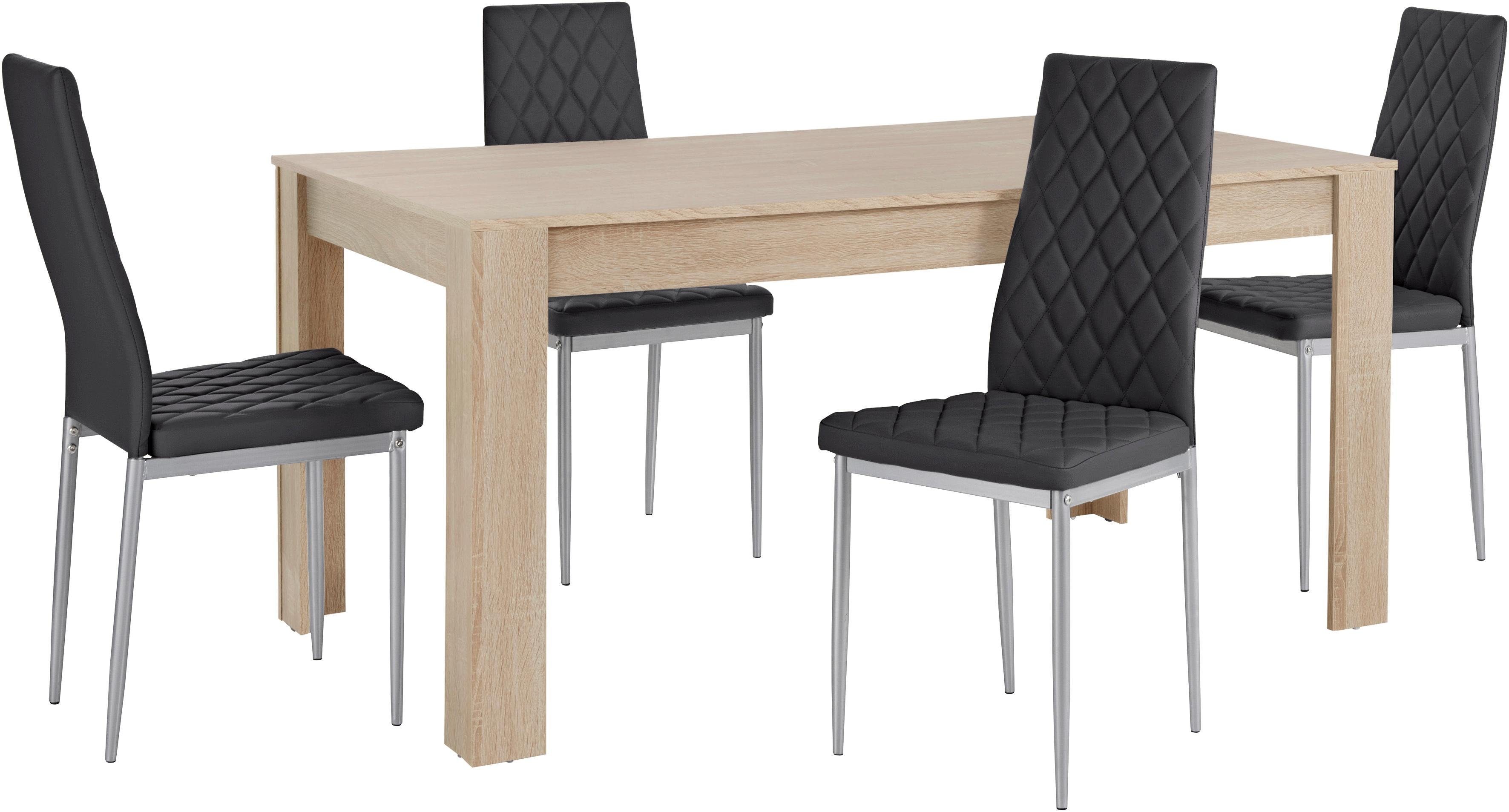 INOSIGN Eethoek Lynn160/Brooke Tafel met 4 stoelen (set, 5-delig)