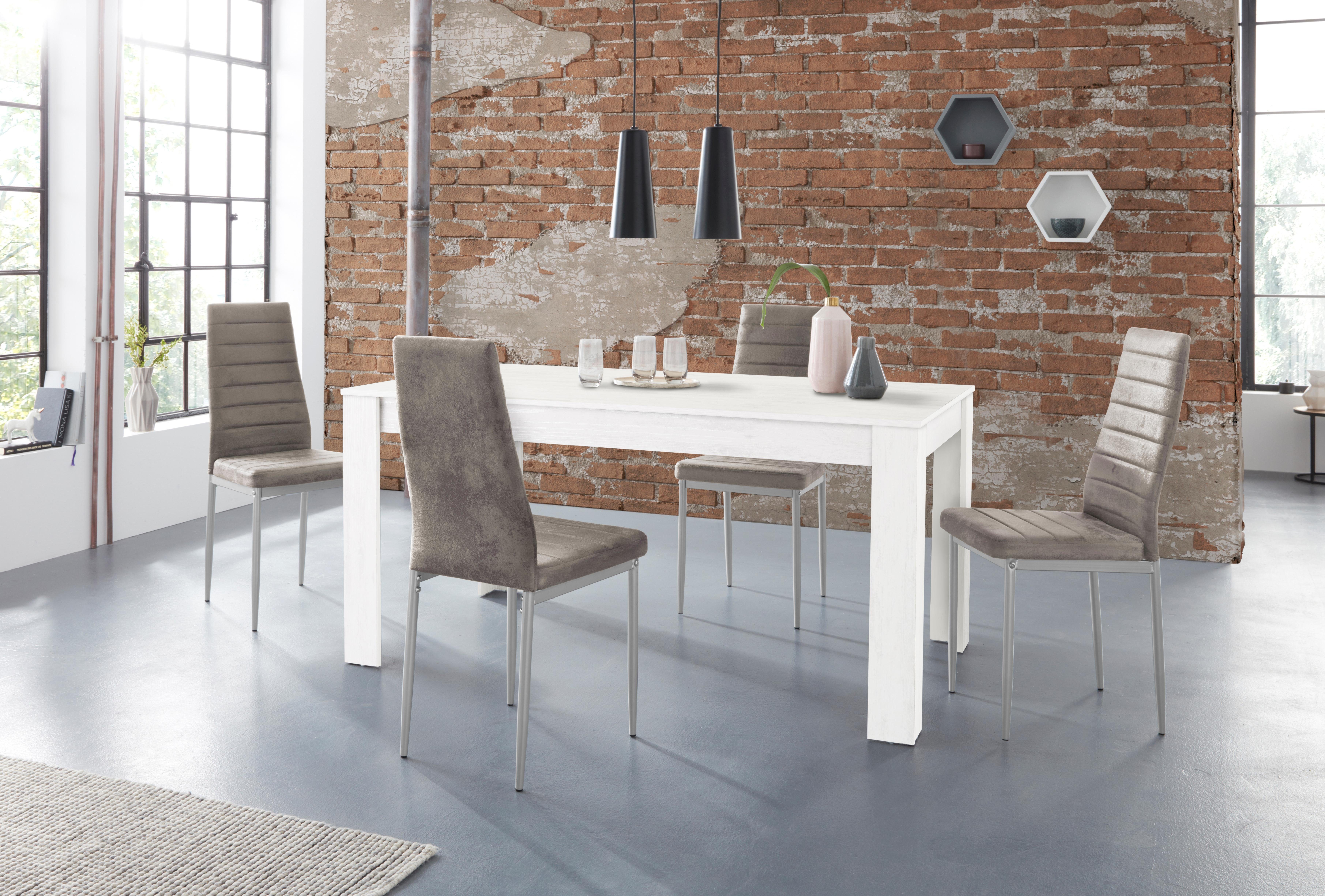 INOSIGN Eethoek Lynn160/Kate Tafel met 4 stoelen (set, 5-delig) eethoeken wit
