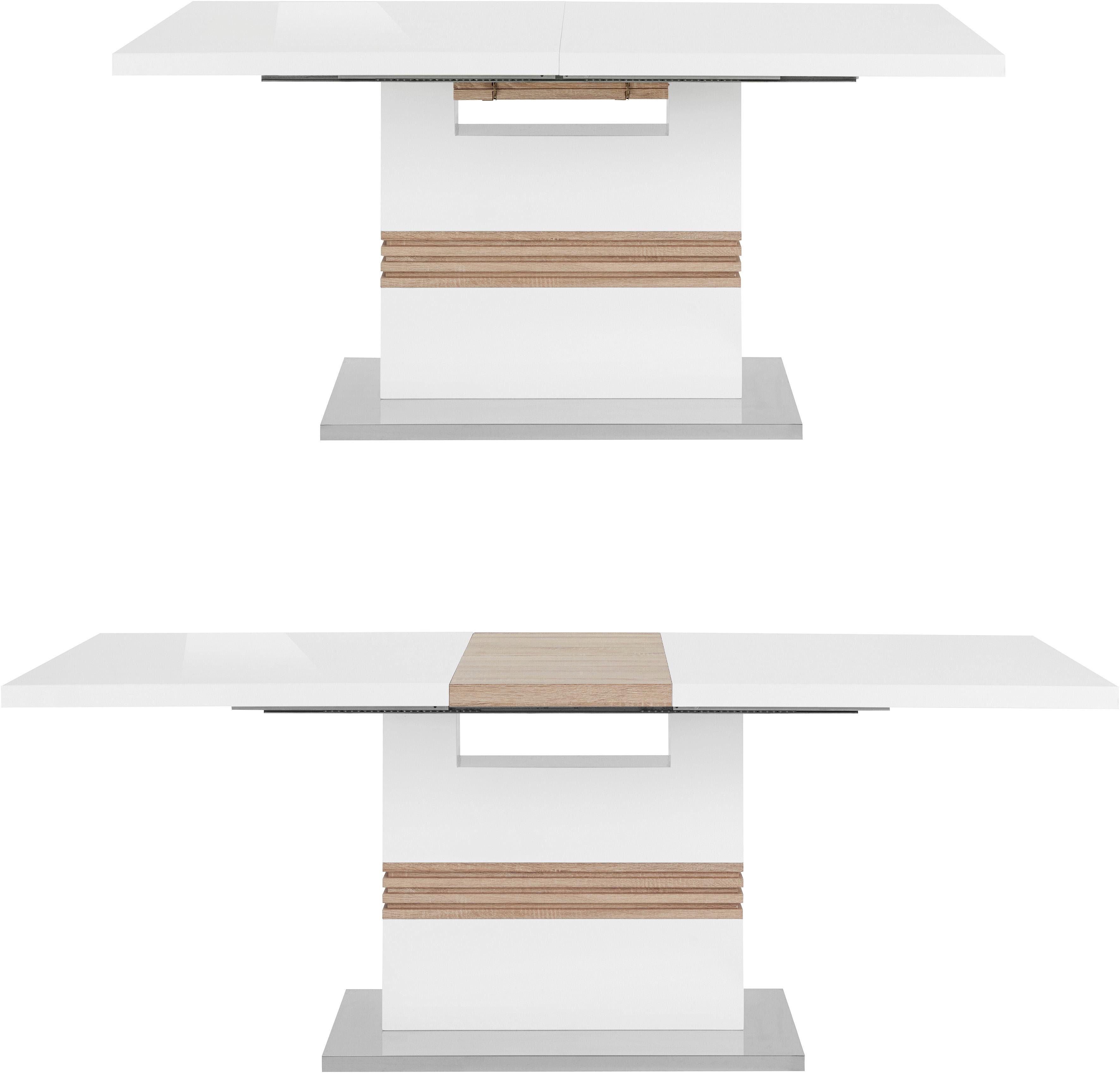 INOSIGN Eethoek Perez/Lola met 4 stoelen, tafel uittrekbaar, breedte 160-200 cm (set, 5-delig)