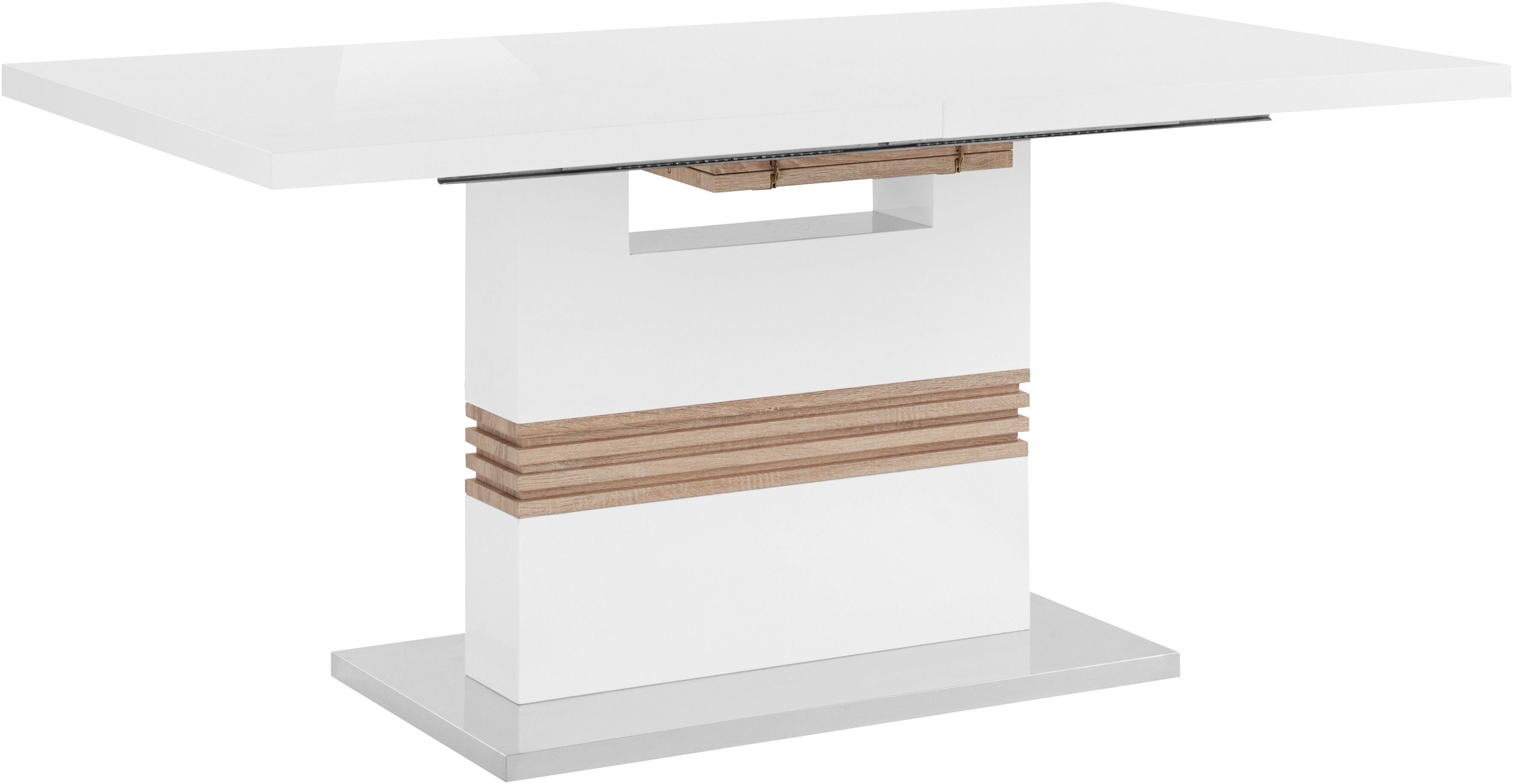 INOSIGN Eethoek Perez/paars met 4 stoelen, tafel uittrekbaar, breedte 160-200 cm (set, 5-delig)
