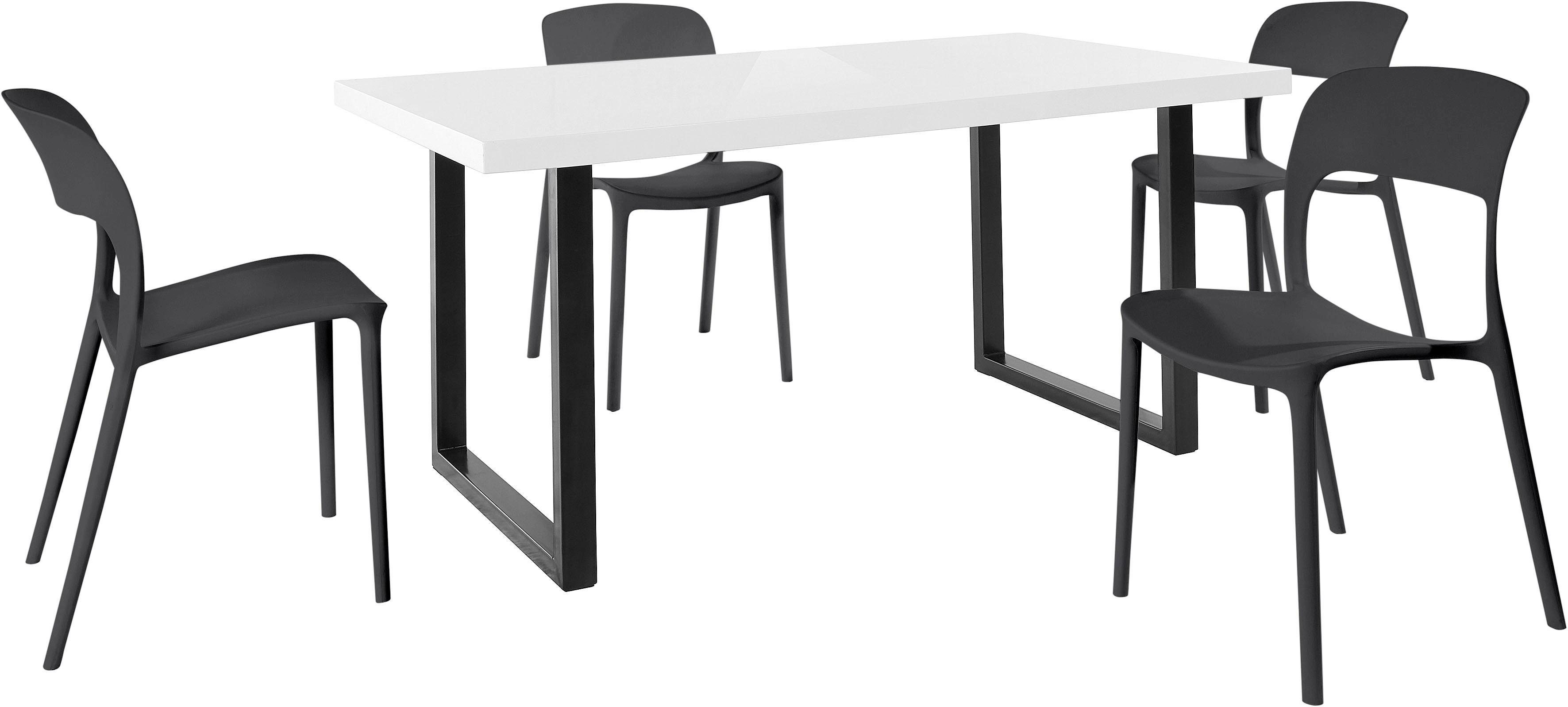 Eethoek »Manger/Florian 140« met 4 stoelen, tafel breedte 140 cm snel