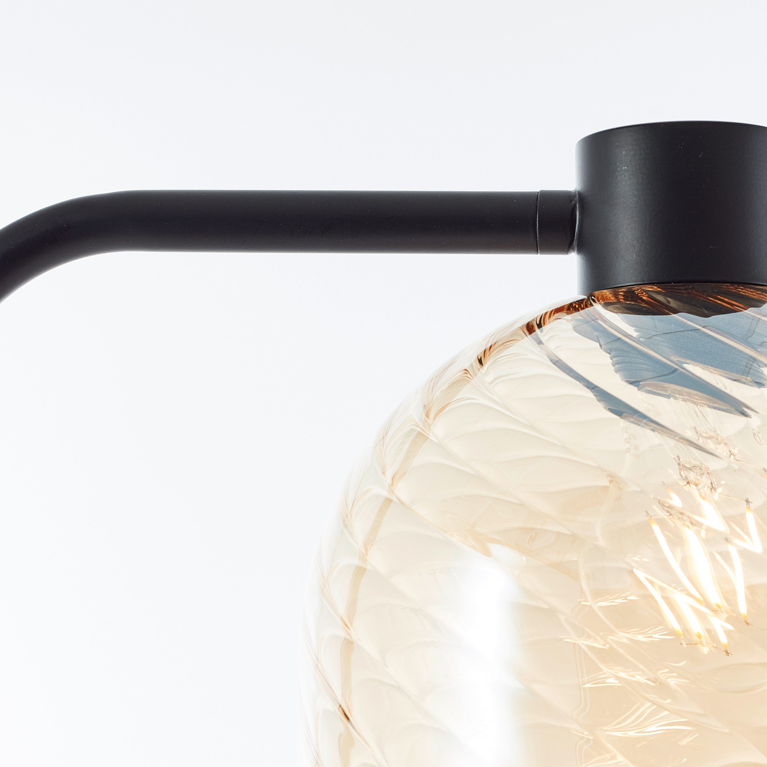 Brilliant Leuchten Staande lamp Casto 153 x 25 x 33 cm, e27, glas/metaal, amberkleurig/zwart