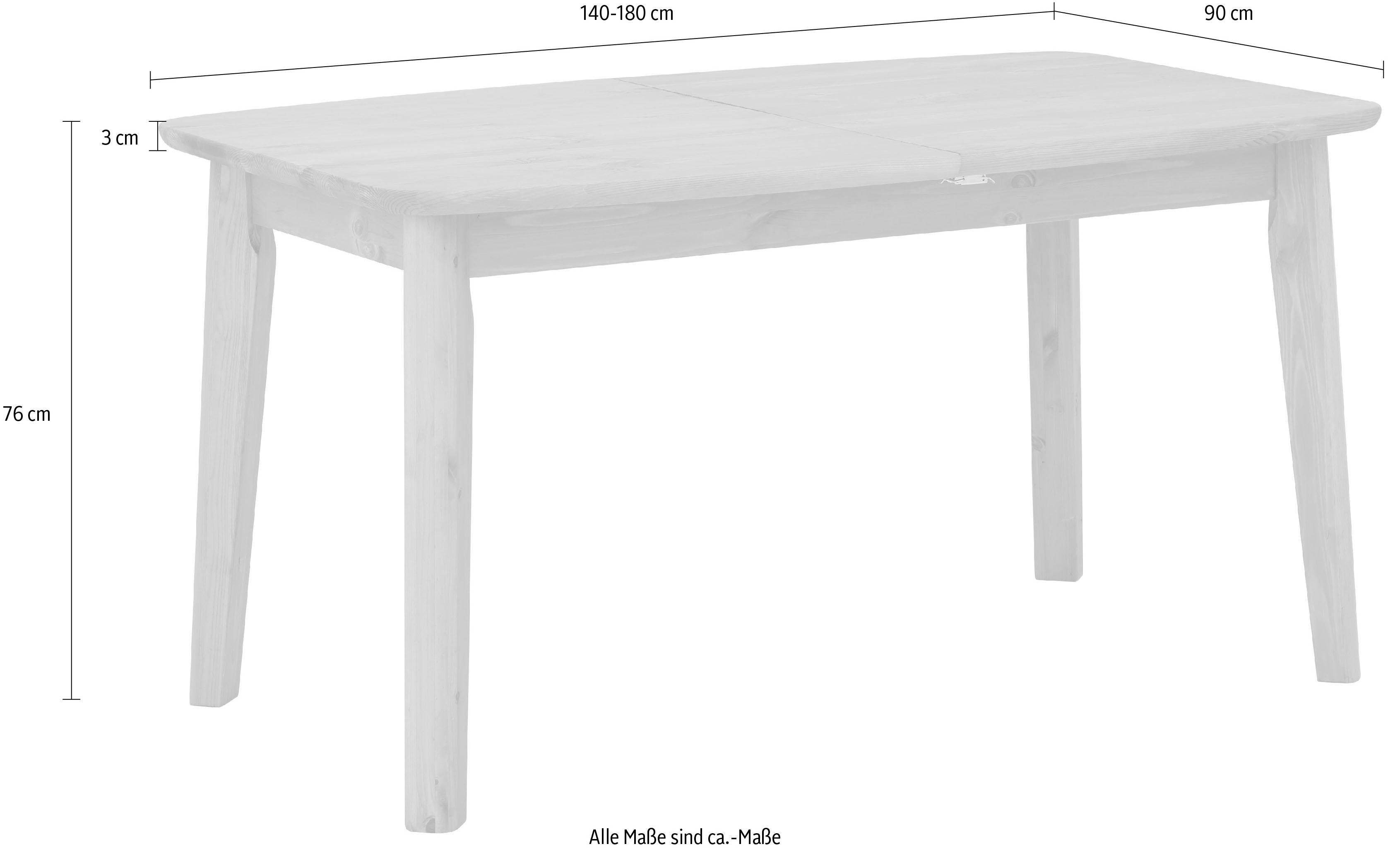 Home affaire Eettafel PALERMO met uittrekfunctie, van massief hout, fsc® gecertificeerd