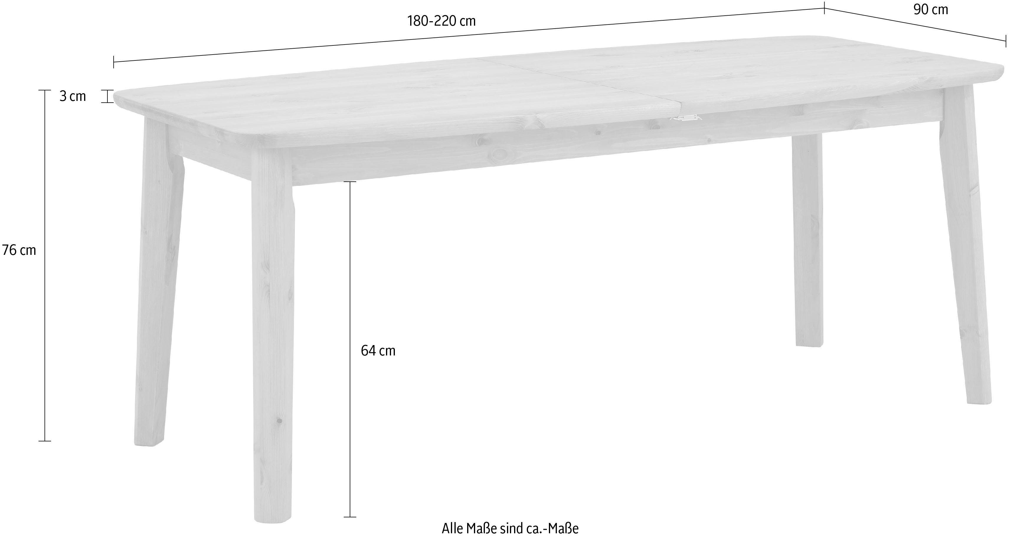Home affaire Eettafel PALERMO met uittrekfunctie, van massief hout, fsc® gecertificeerd