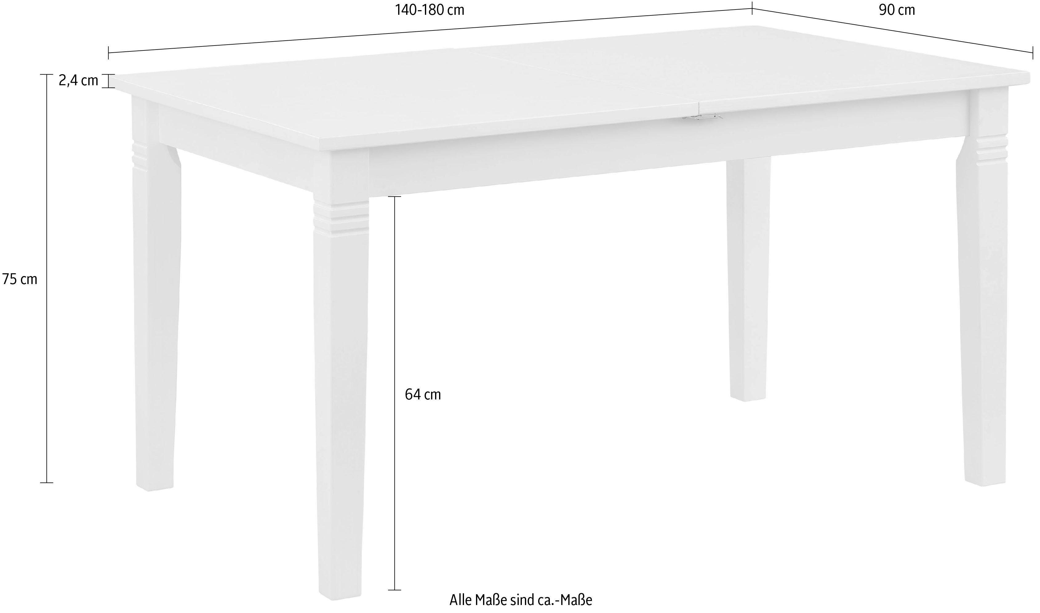 Home affaire Eettafel Danuta in 3 verschillende kleuren en afmetingen met uittrekfunctie.