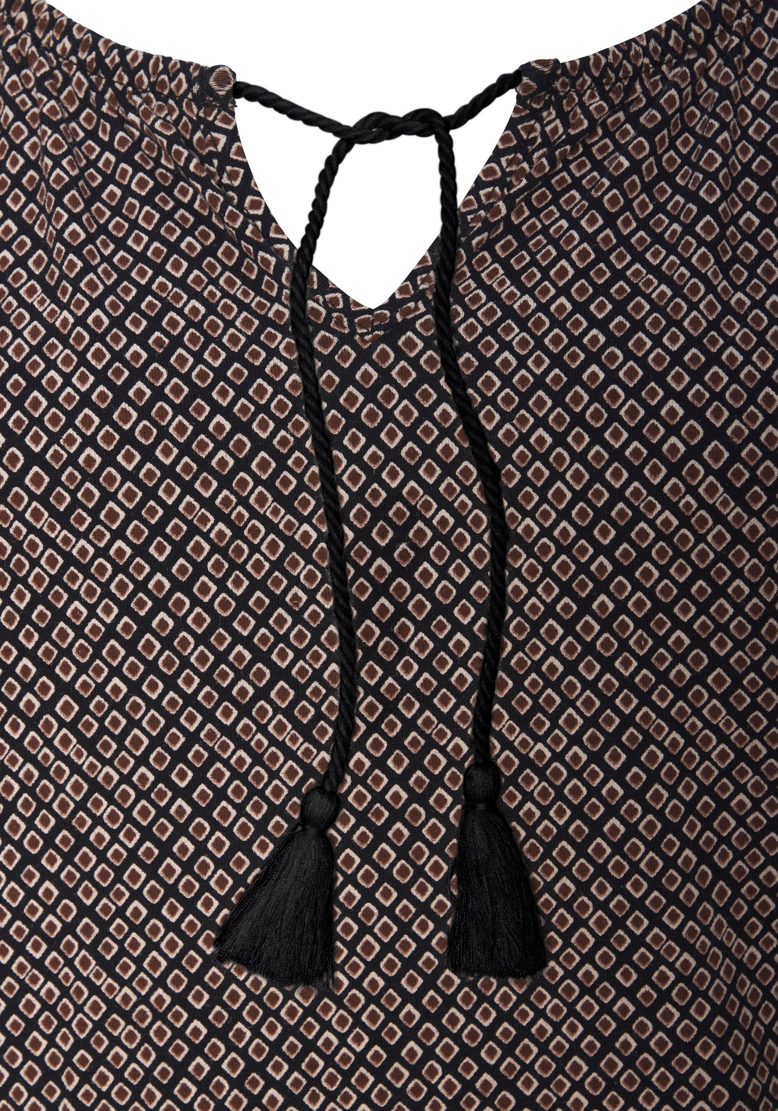 Lascana Shirt met 3/4 mouwen Met modieuze kwastjes van zachte viscose-stretch (Set van 2)