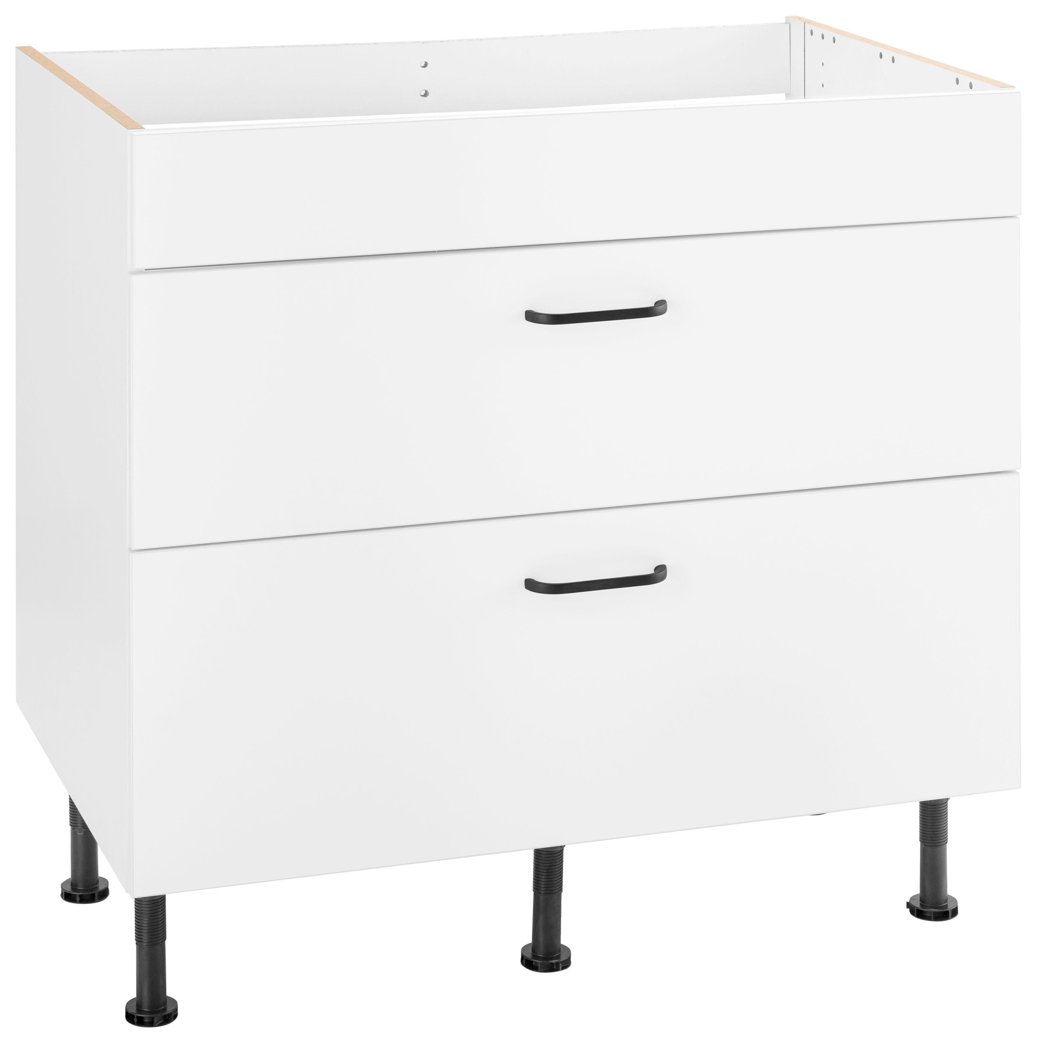 OPTIFIT Ombouwkast voor fornuis Elga met soft-close-functie, in hoogte verstelbare poten, breedte 90 cm ombouwkasten wit