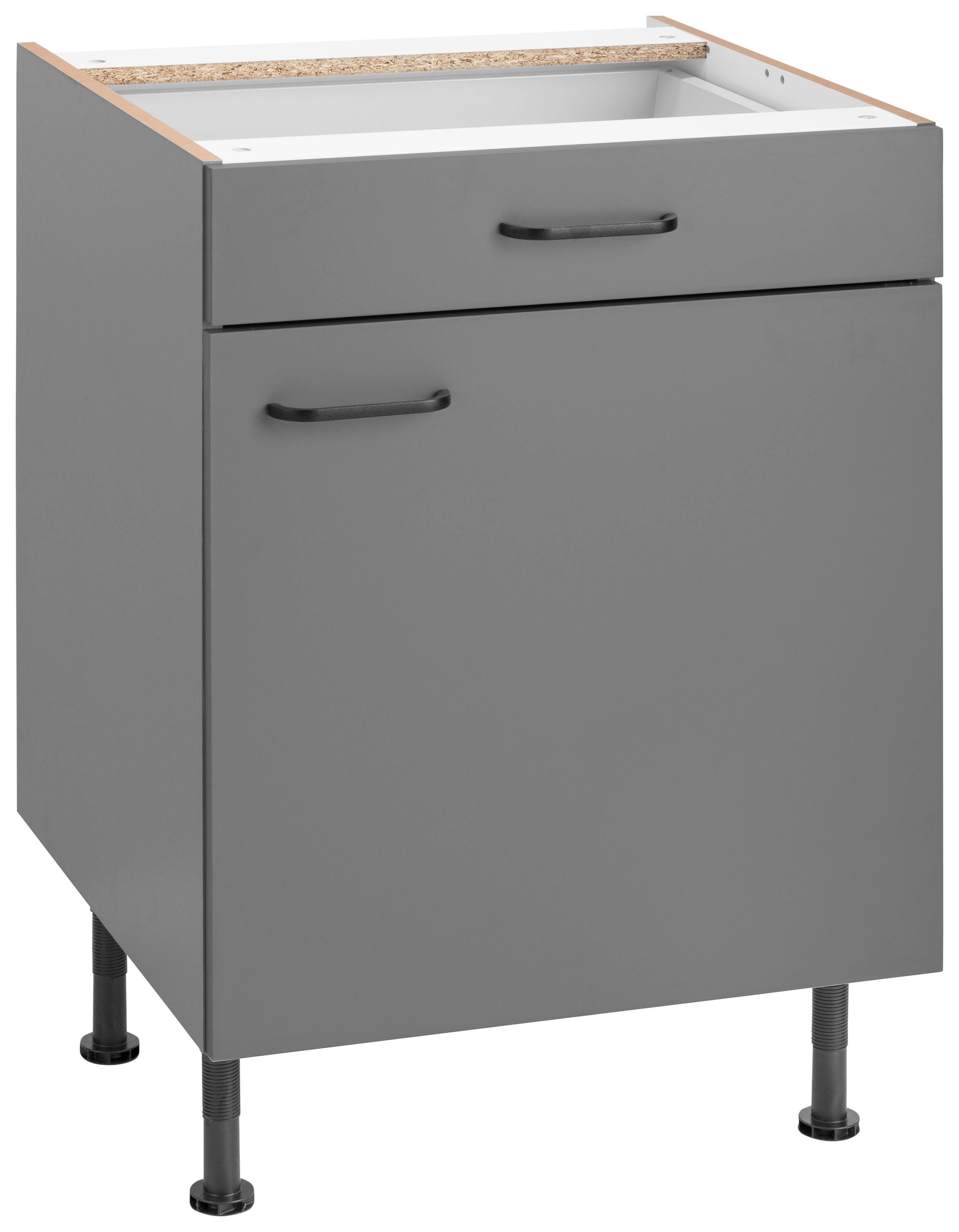 OPTIFIT Onderkast Elga met soft-closefunctie, volledig uittrekbare lade, metalen handgrepen, breedte 60 cm onderkasten grijs