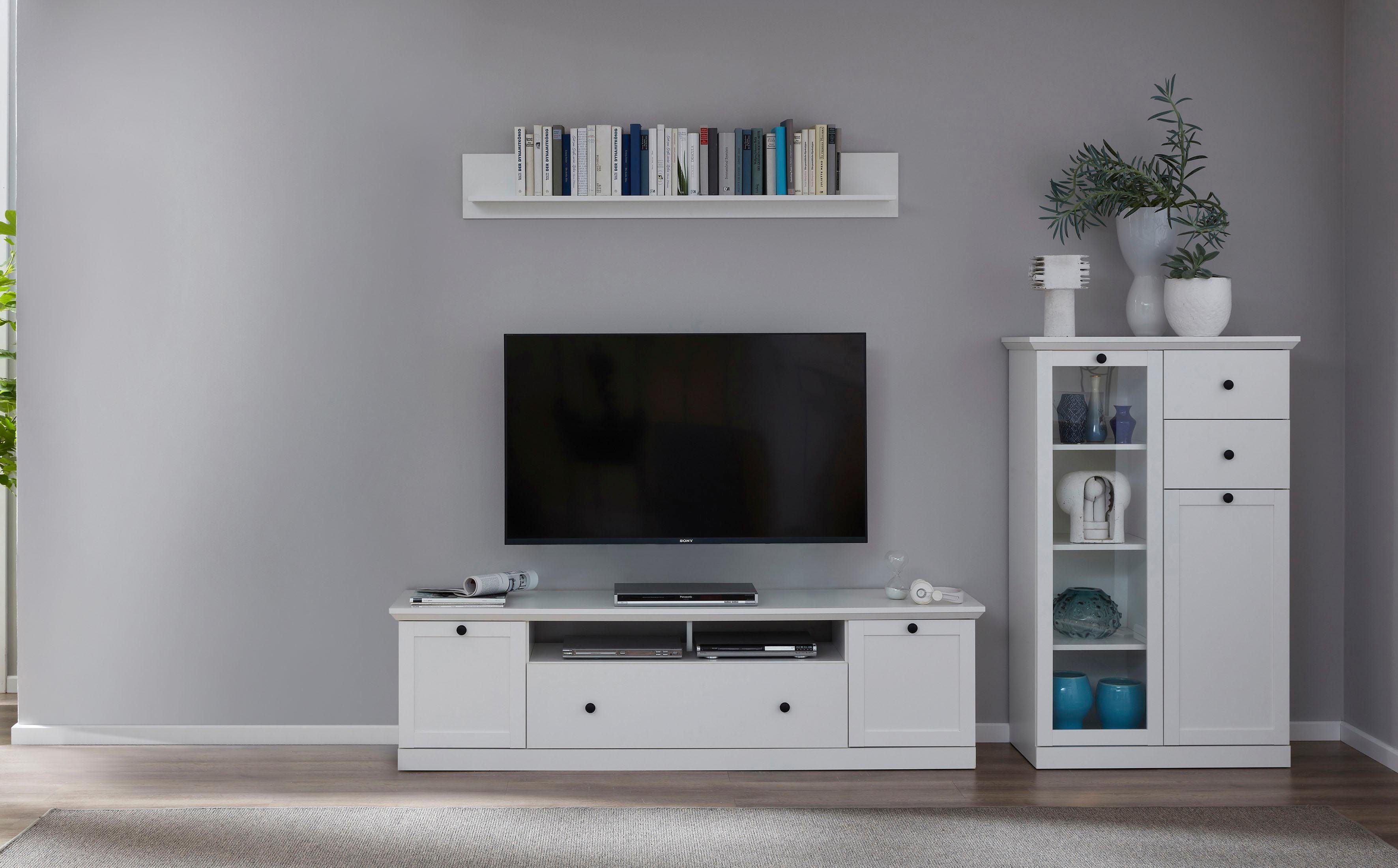 Home affaire Wandmeubel Örebro tijdloze landelijke stijl, volledig uittrekbaar, verlichting optioneel (set, 4-delig)