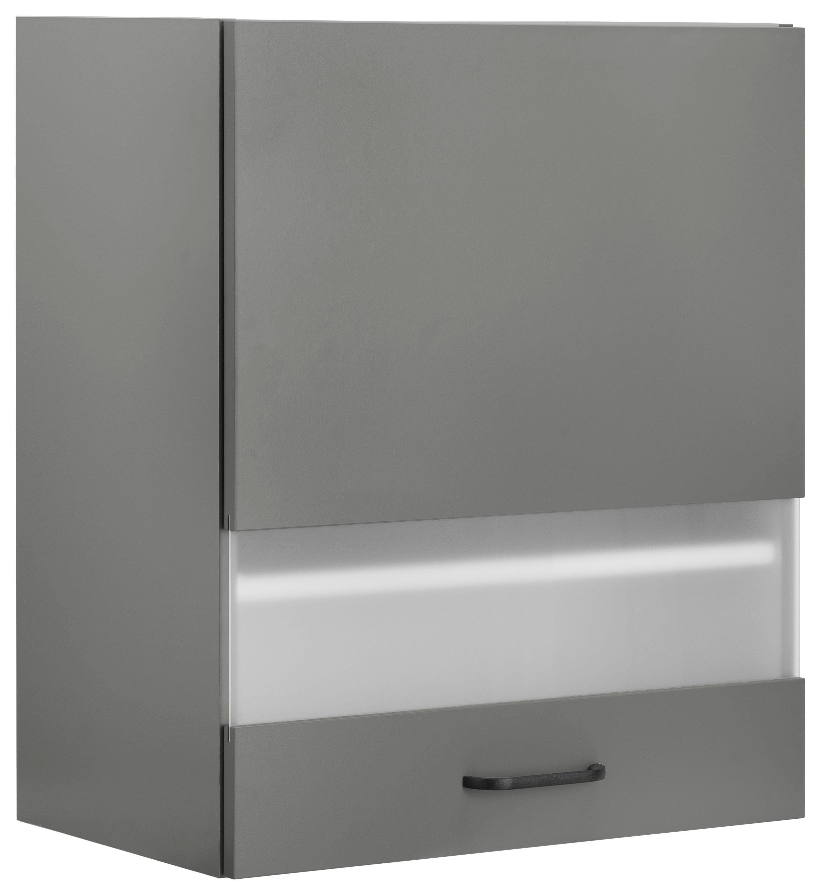 OPTIFIT Hangend kastje met glasdeur Elga met soft-closefunctie en metalen greep, breedte 60 cm hangkasten grijs