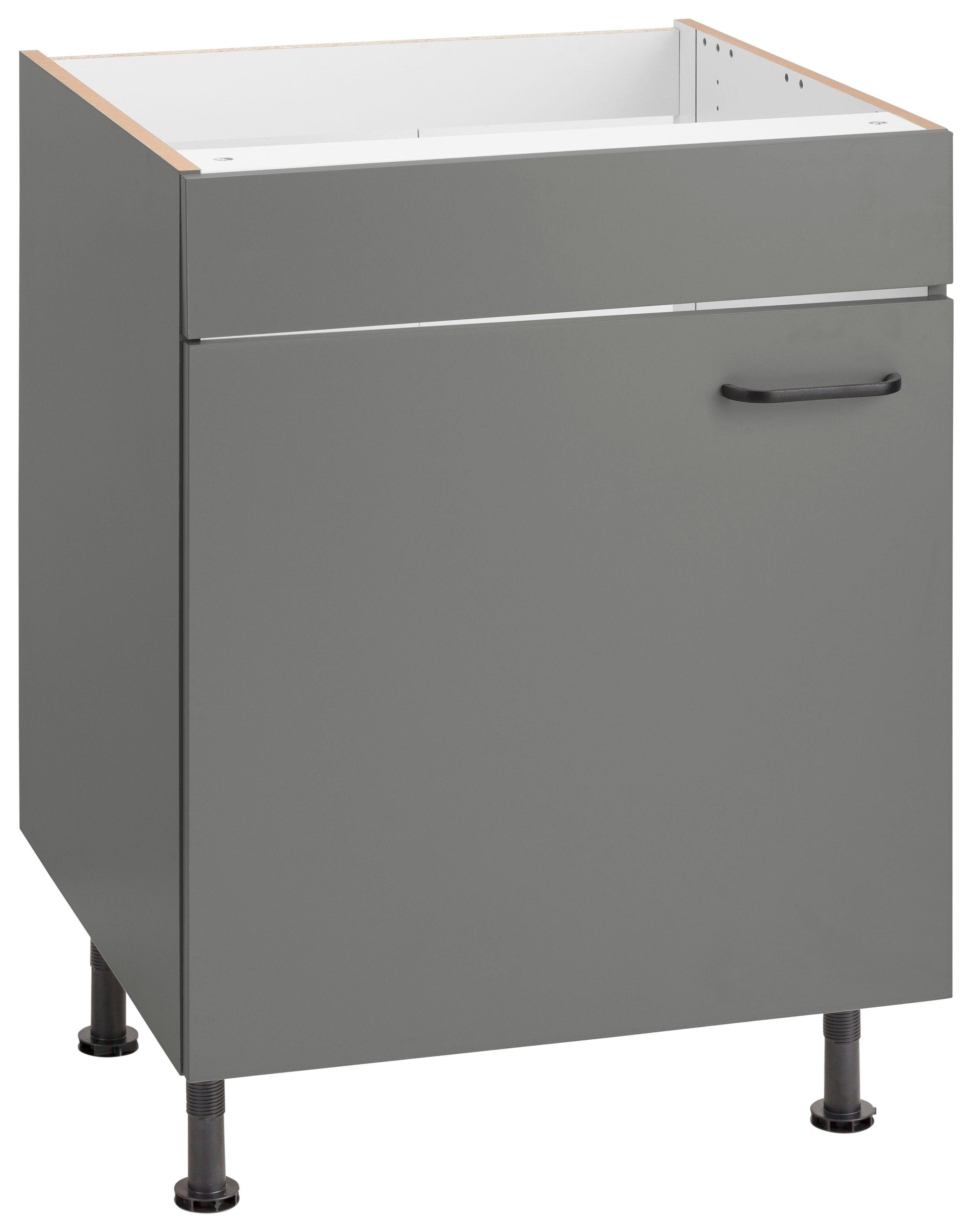 OPTIFIT Gootsteenkast Elga met soft-close-functie, in hoogte verstelbare poten, breedte 60 cm gootsteenkasten grijs