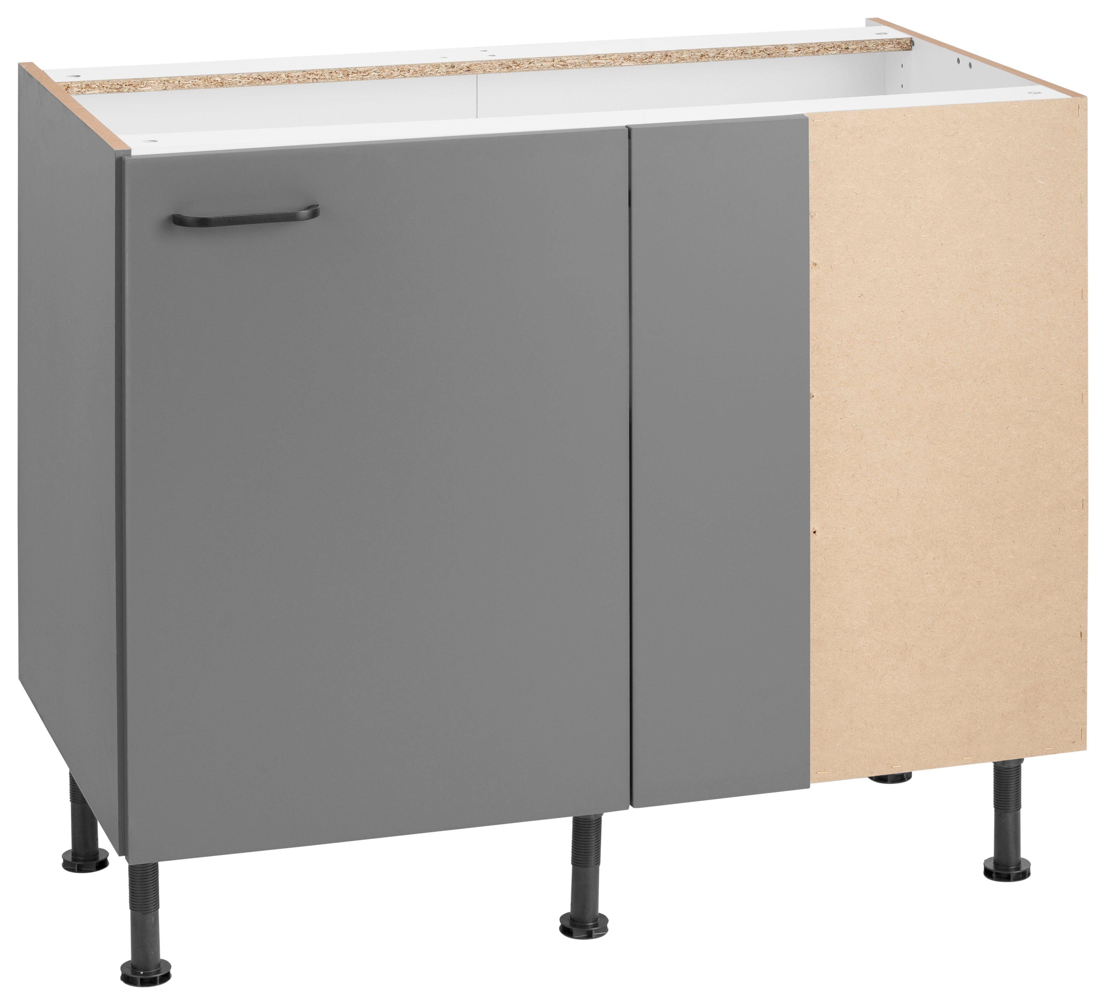 OPTIFIT Hoekonderkast Elga met soft-close-functie, in hoogte verstelbare poten, breedte 100 cm onderkasten grijs
