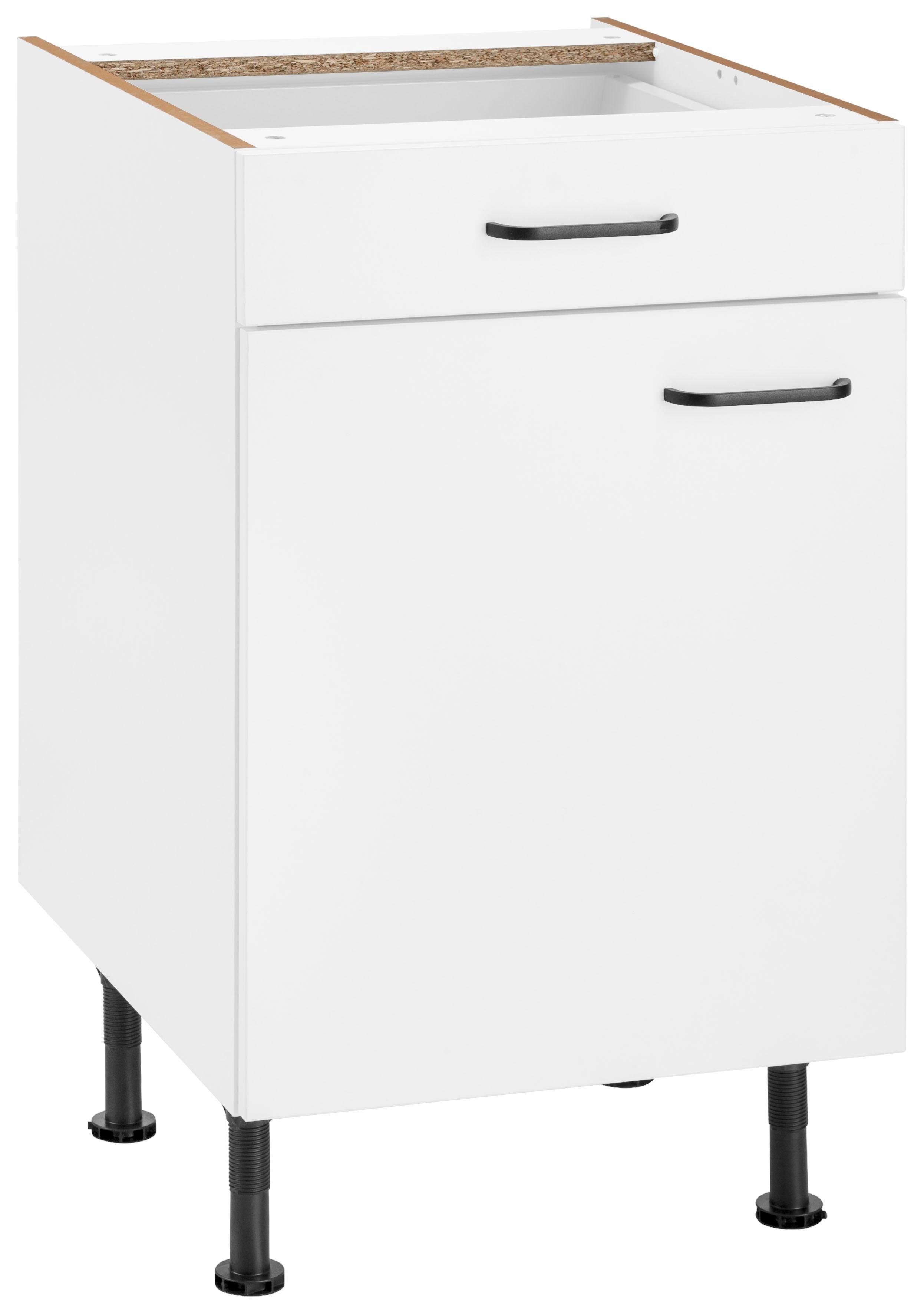 OPTIFIT Onderkast Elga met soft-closefunctie, volledig uittrekbare lade, metalen handgrepen, breedte 50 cm onderkasten wit
