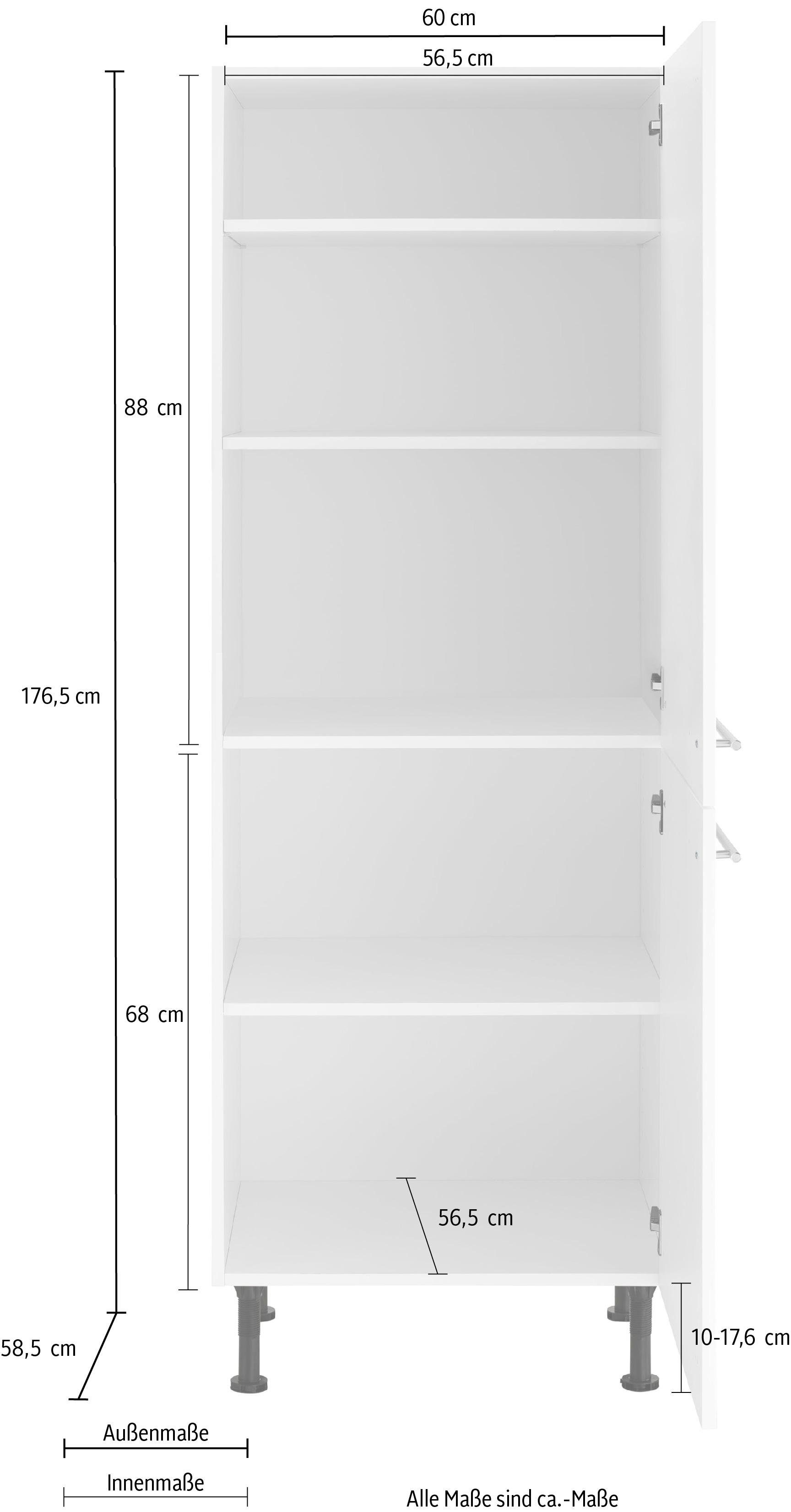 OPTIFIT Hoge kast Bern 60 cm breed, 176 cm hoog, met in hoogte verstelbare stelpoten