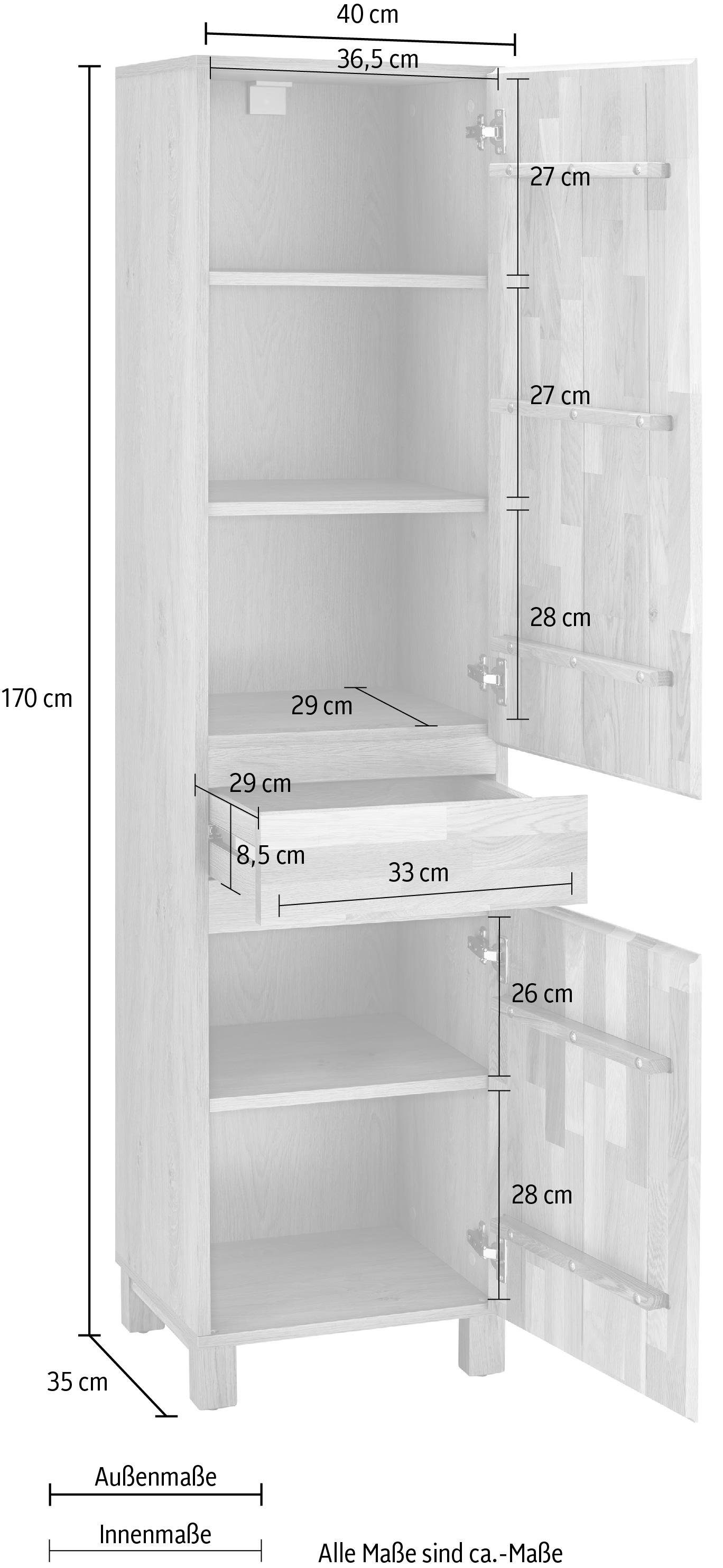 Home affaire Hoge kast Kaika Breedte 40 cm
