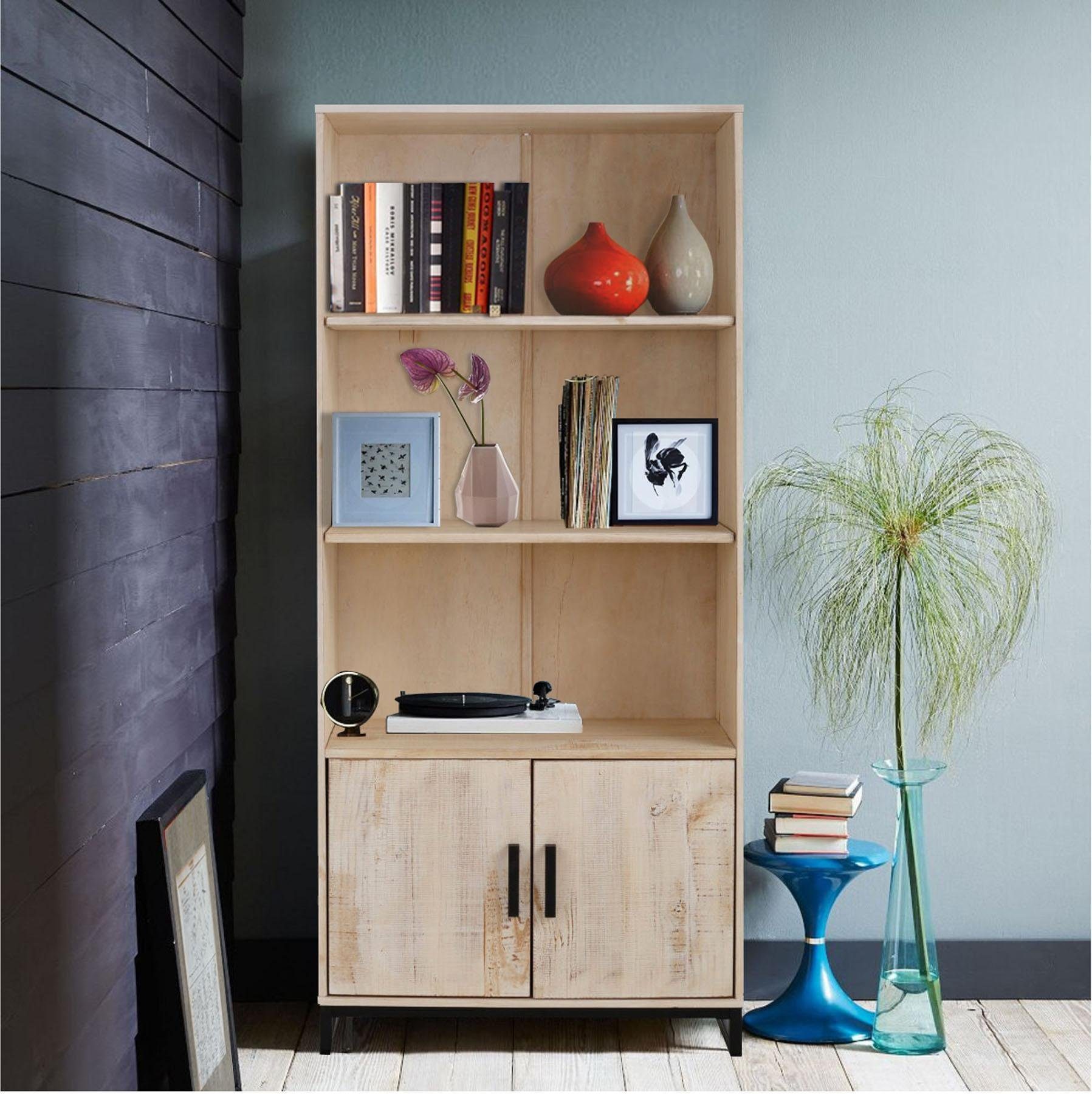 Home affaire Rek SANTO 2-deurs, hoogte 180 rekken beige