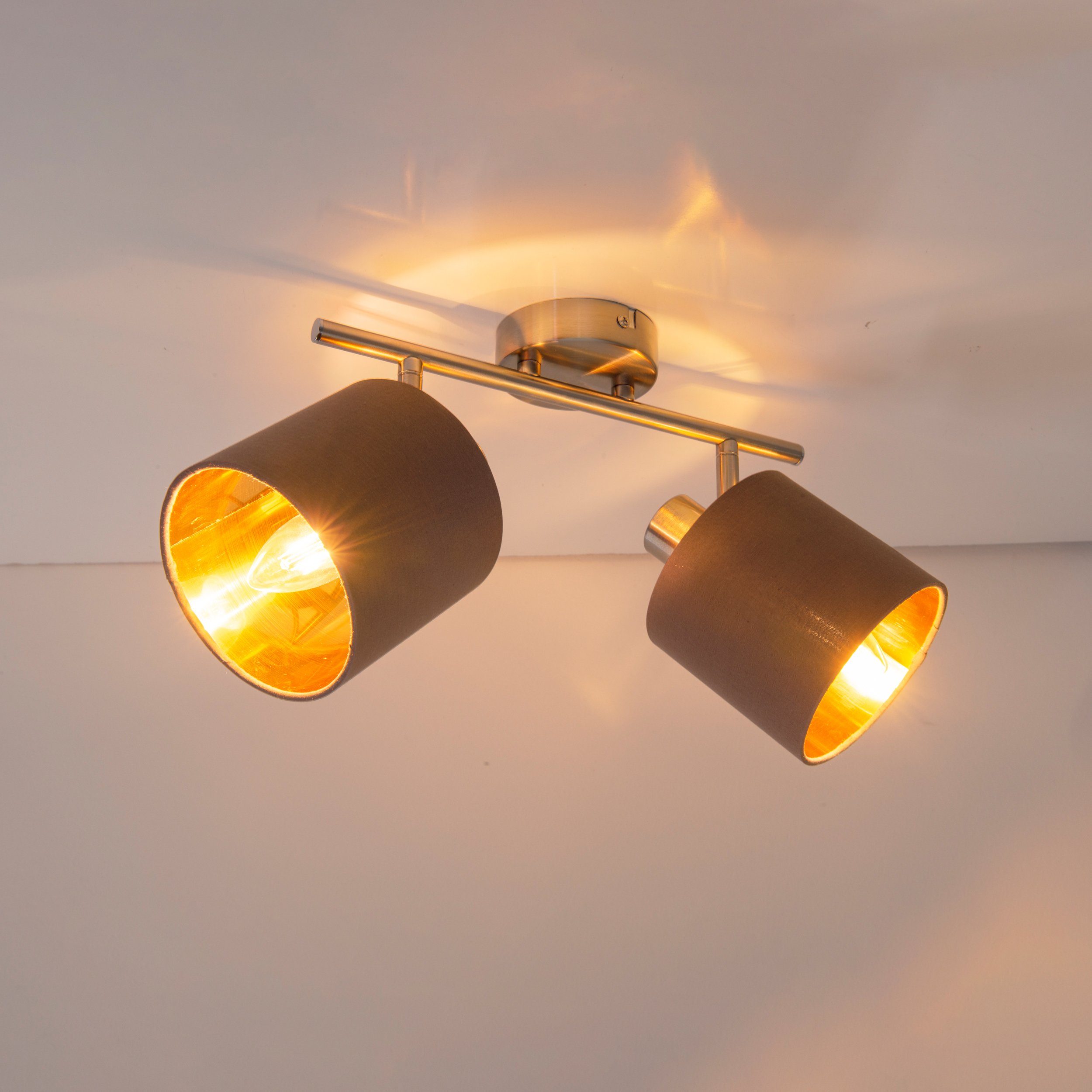 näve Plafondlamp Maron 2-delige plafondlamp, wandlamp, spot, 2xe14 max. 40w, metaal/textiel (1 stuk)