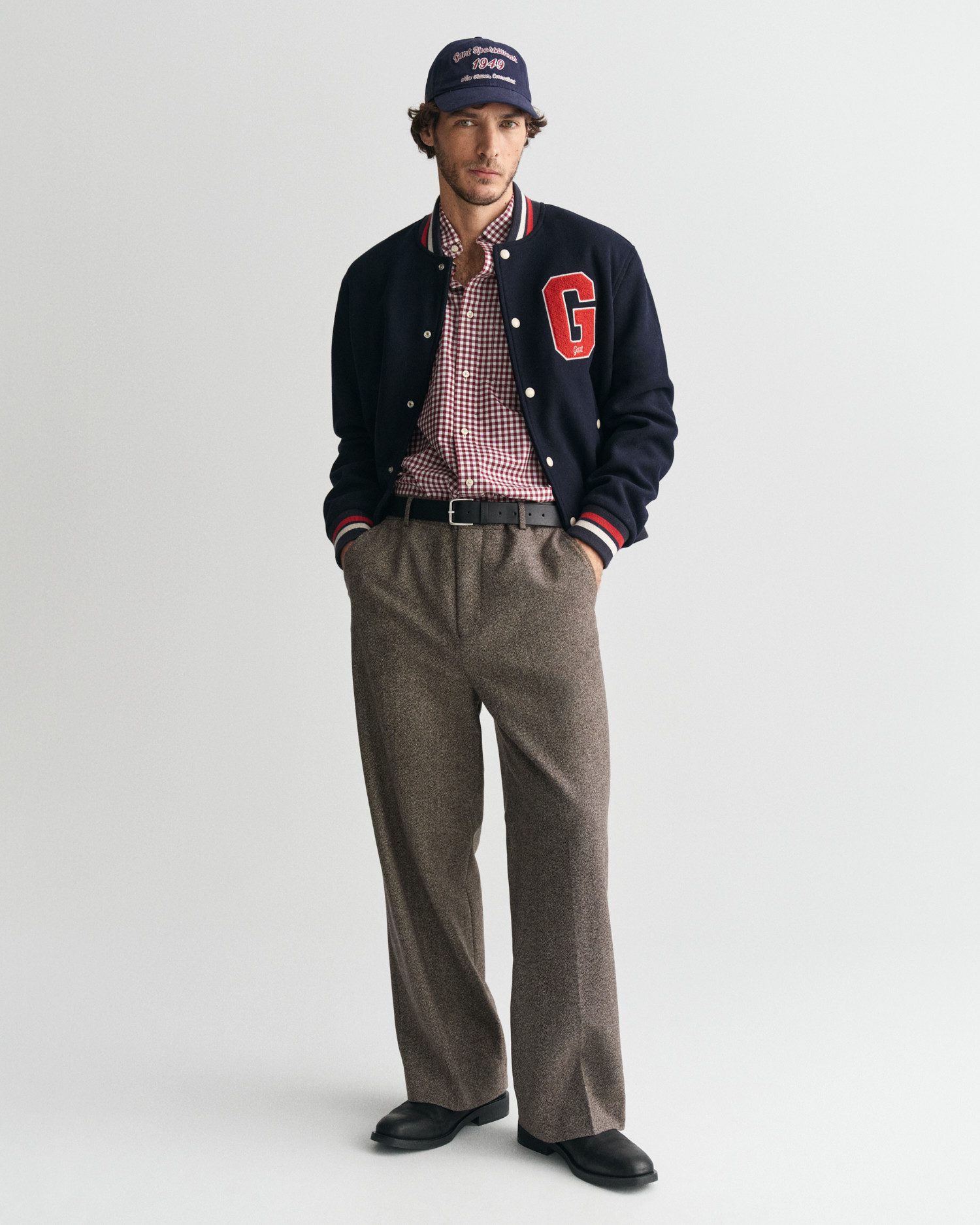 Gant Overhemd met lange mouwen REG POPLIN GINGHAM SHIRT met logoborduursel op borsthoogte