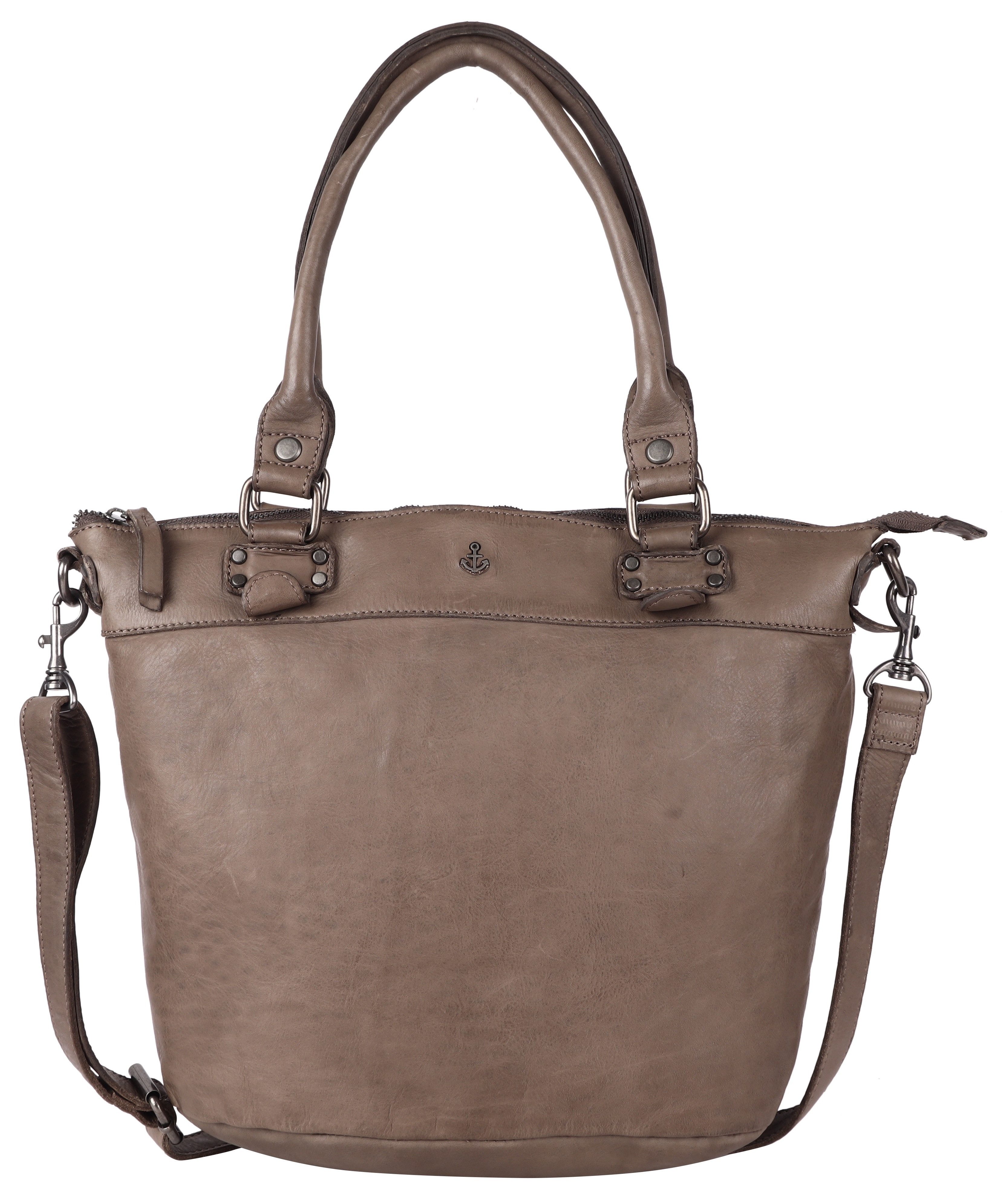 HARBOUR 2nd Shopper Bianca van leer met kenmerkende merk-anker-label en sierhanger