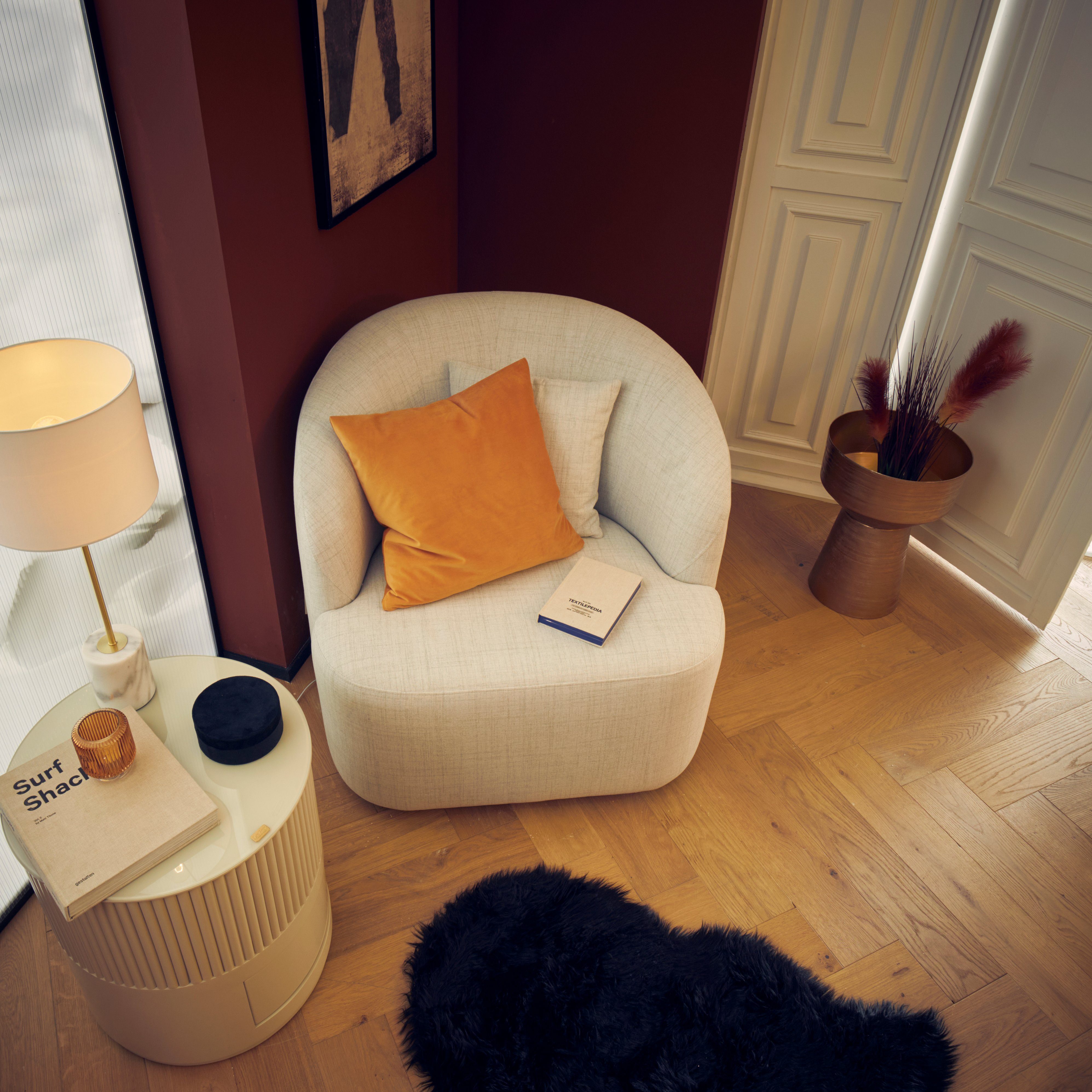 LeGer Home by Lena Gercke Draaibare fauteuil Dilara Stoel afgeronde rugleuning en front, in 3 stofkwaliteiten