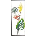 hofmann living and more sierobject voor aan de wand paradijsvogelplant wanddecoratie van metaal, motief blaadjes multicolor