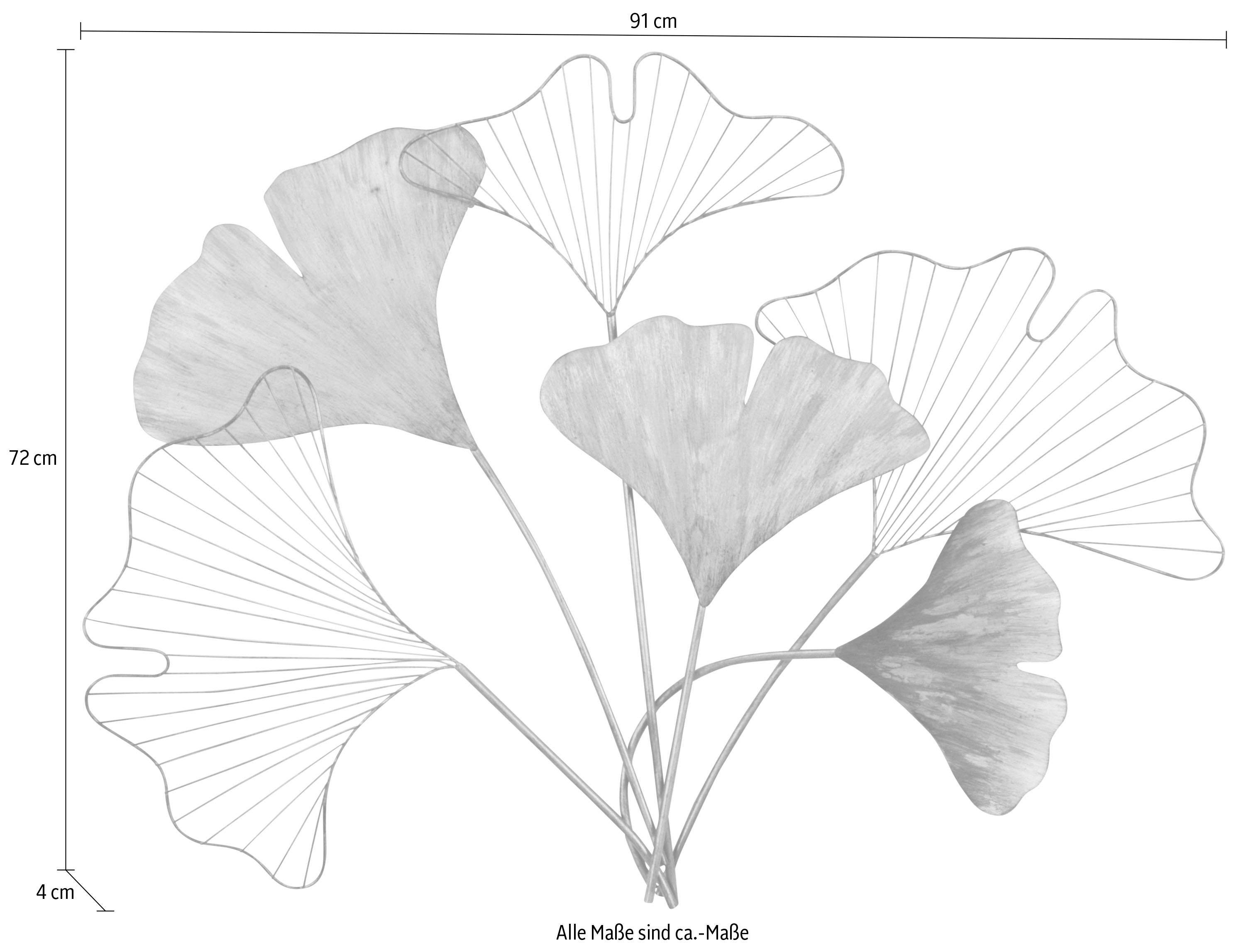 HOFMANN LIVING AND MORE Sierobject voor aan de wand Gingko Wanddecoratie, van metaal