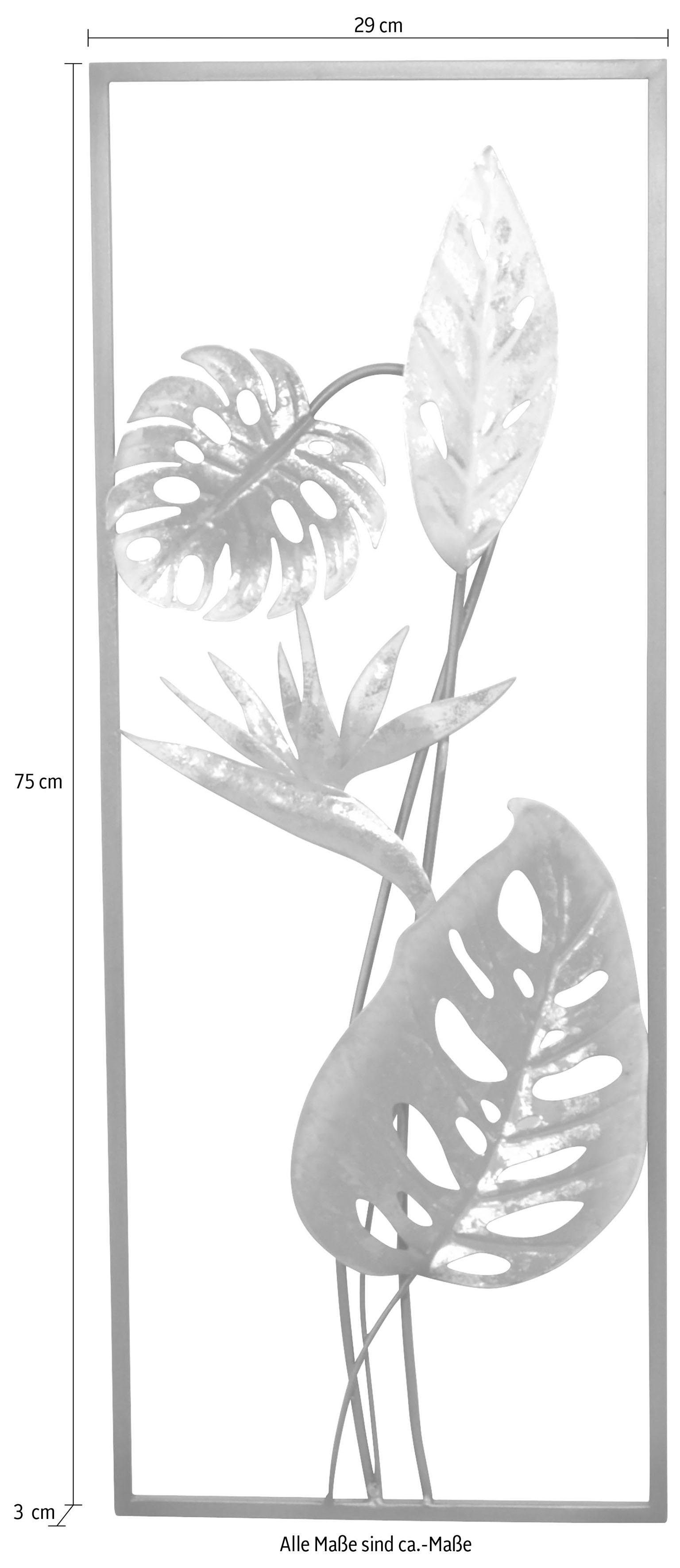 HOFMANN LIVING AND MORE Sierobject voor aan de wand Paradijsvogelplant Wanddecoratie van metaal, motief blaadjes