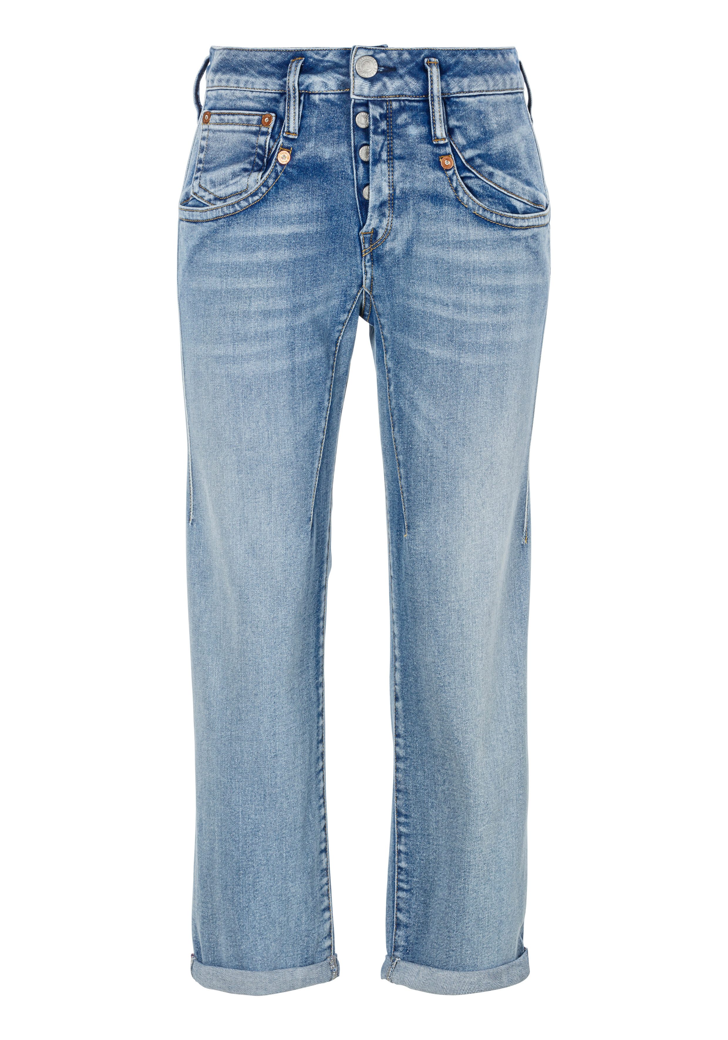 Herrlicher 7/8 jeans Shyra Tap Recycled Denim met figuurnaden aan de voorkant