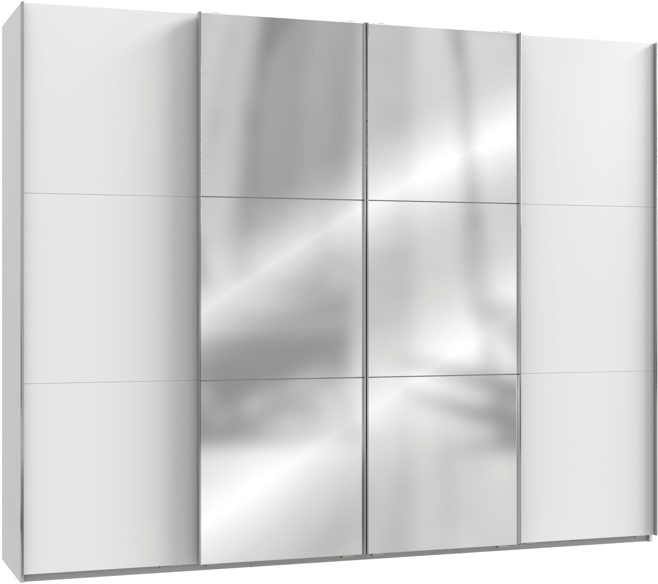 Wimex Zweefdeurkast Level by fresh to go met synchrone opening zweefdeurkasten maat 350 cm x 236 cm x 65 cm wit