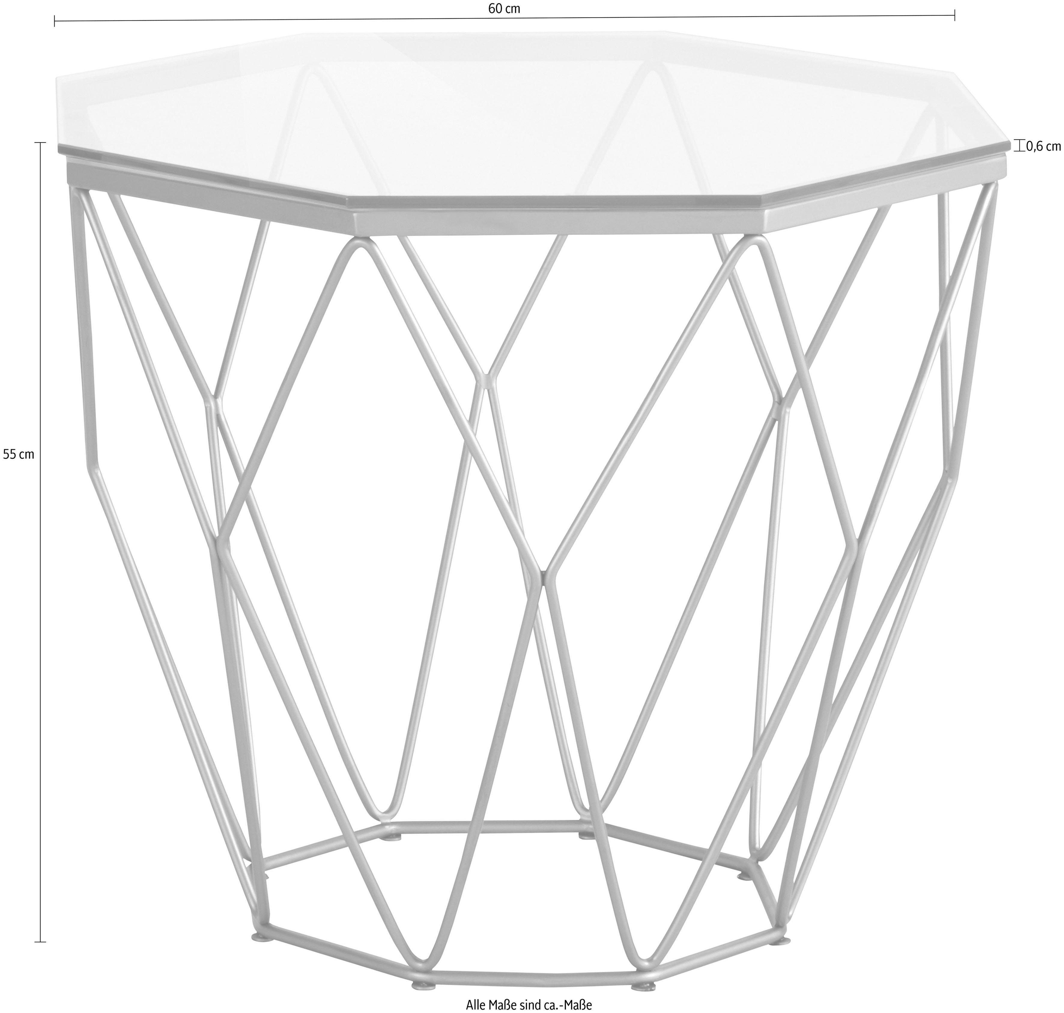 Guido Maria Kretschmer Home&Living Bijzettafel CAEN met glasplaat en metaal, breedte 60 cm